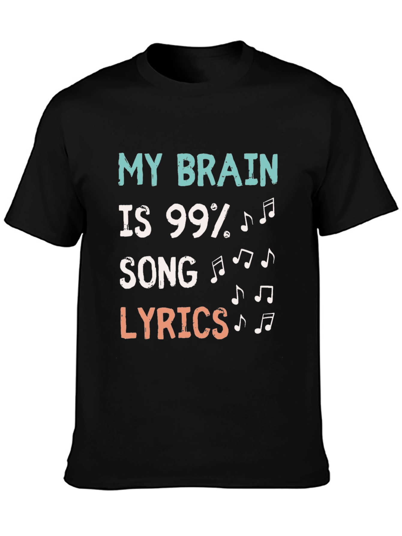 Black Funny Music Lover T-Shirt view 3