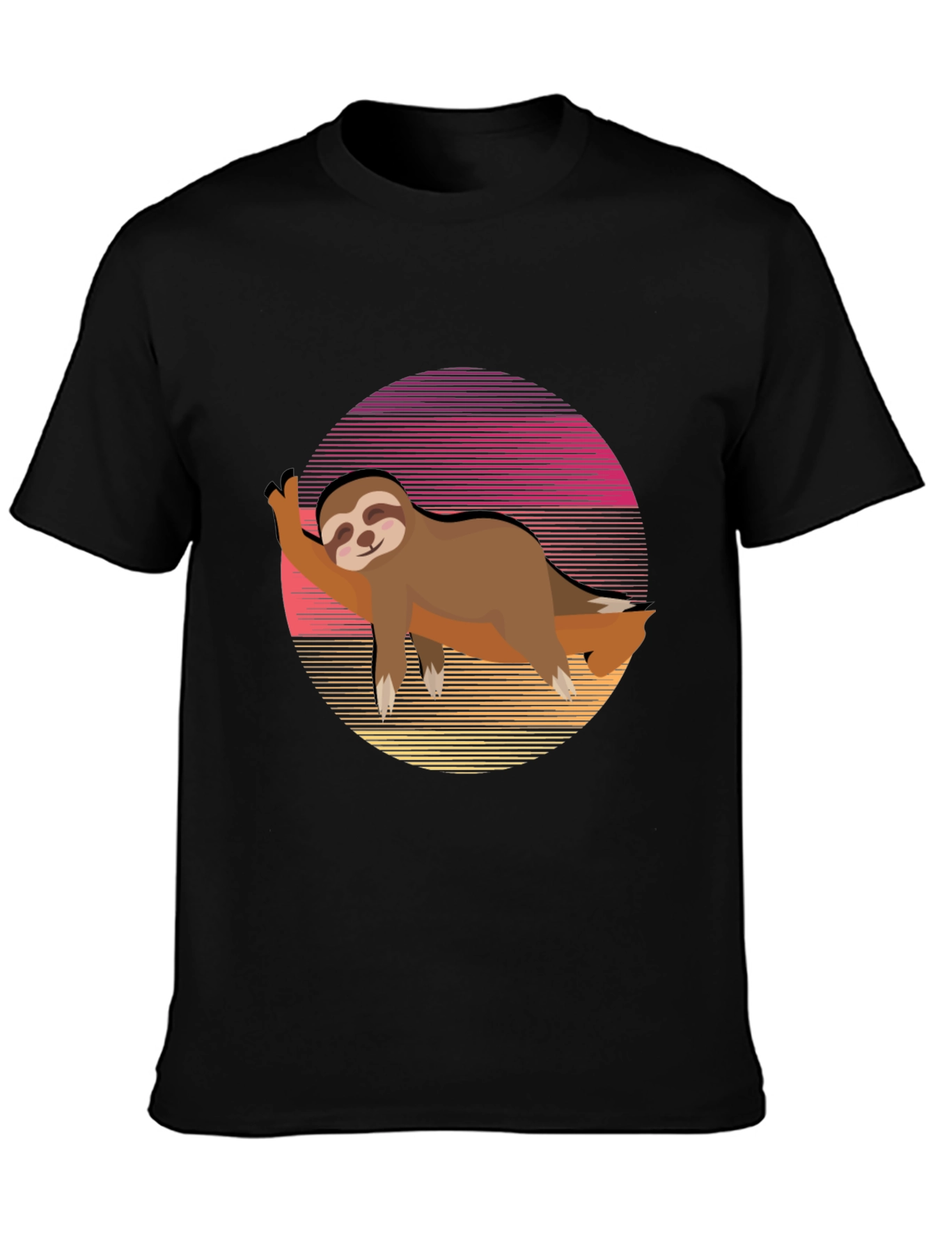 Black Sloth Sunset Graphic Tee - Relaxed Style view 3