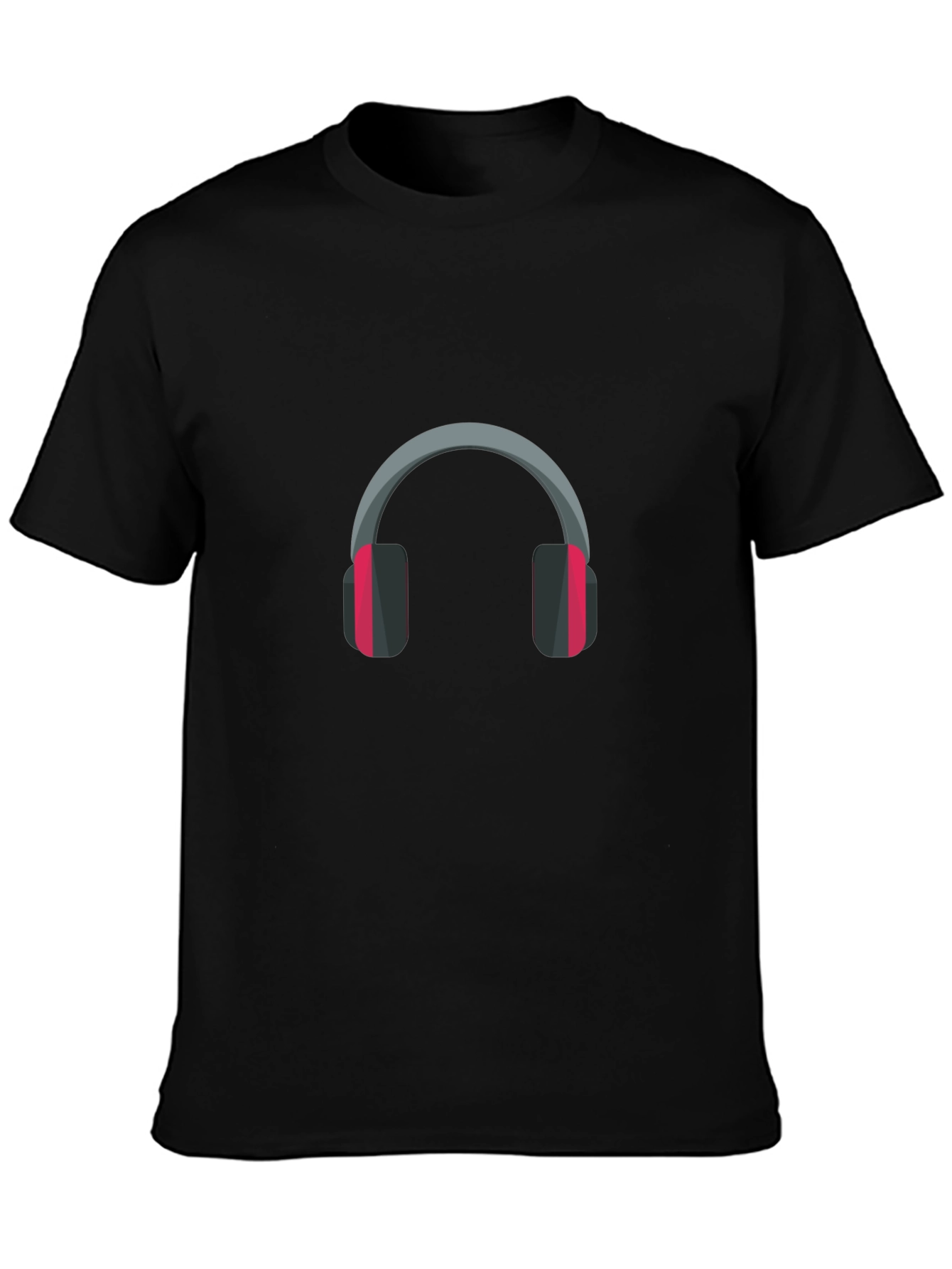 Black Headphone Graphic Tee - Black Casual Comfort view 3