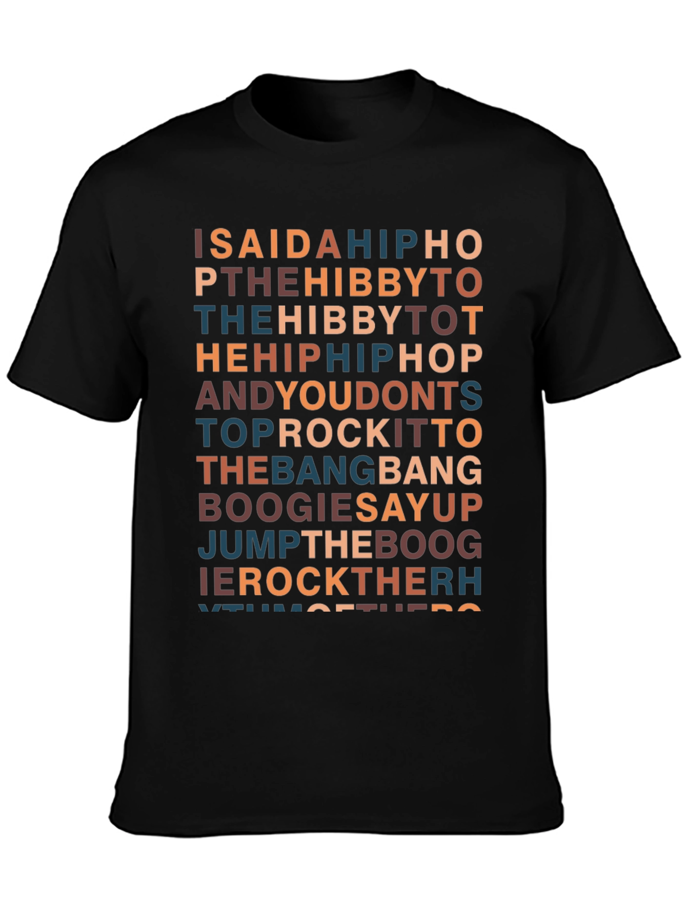 Black Retro Hip Hop Lyric T-Shirt view 3