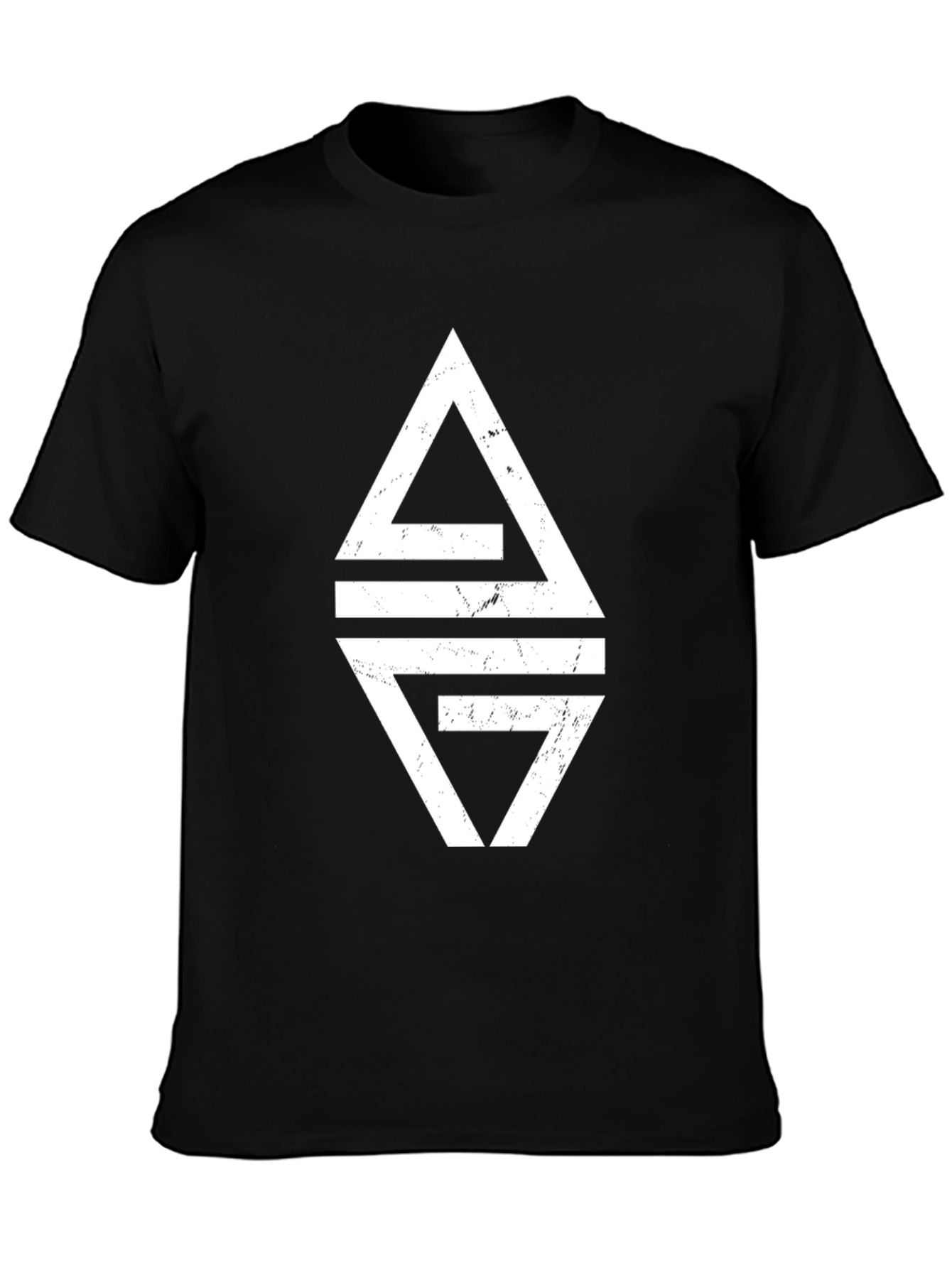 Black Geometric Graphic Print Black T-Shirt view 3
