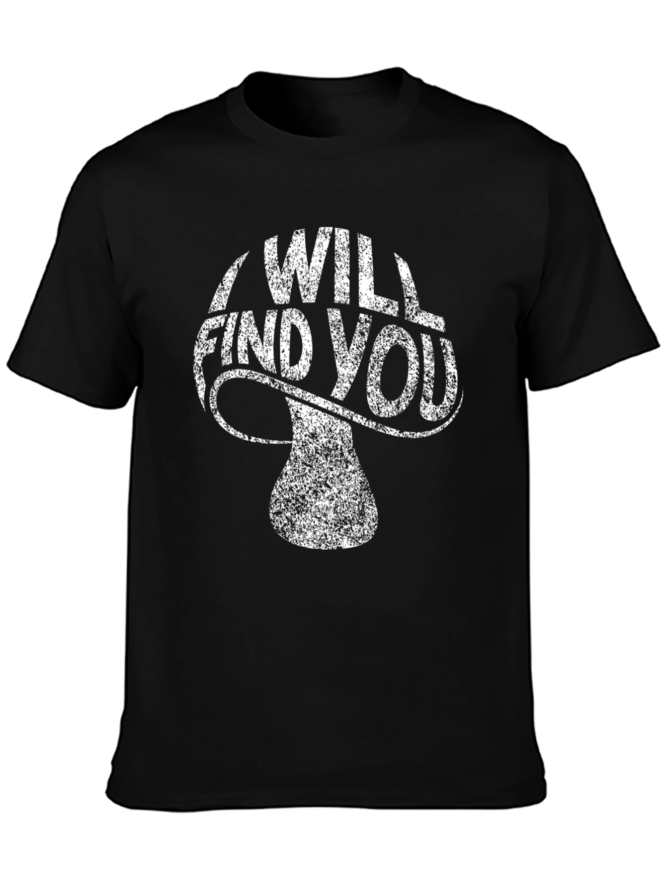 Black I Will Find You Mushroom Graphic Tee view 3