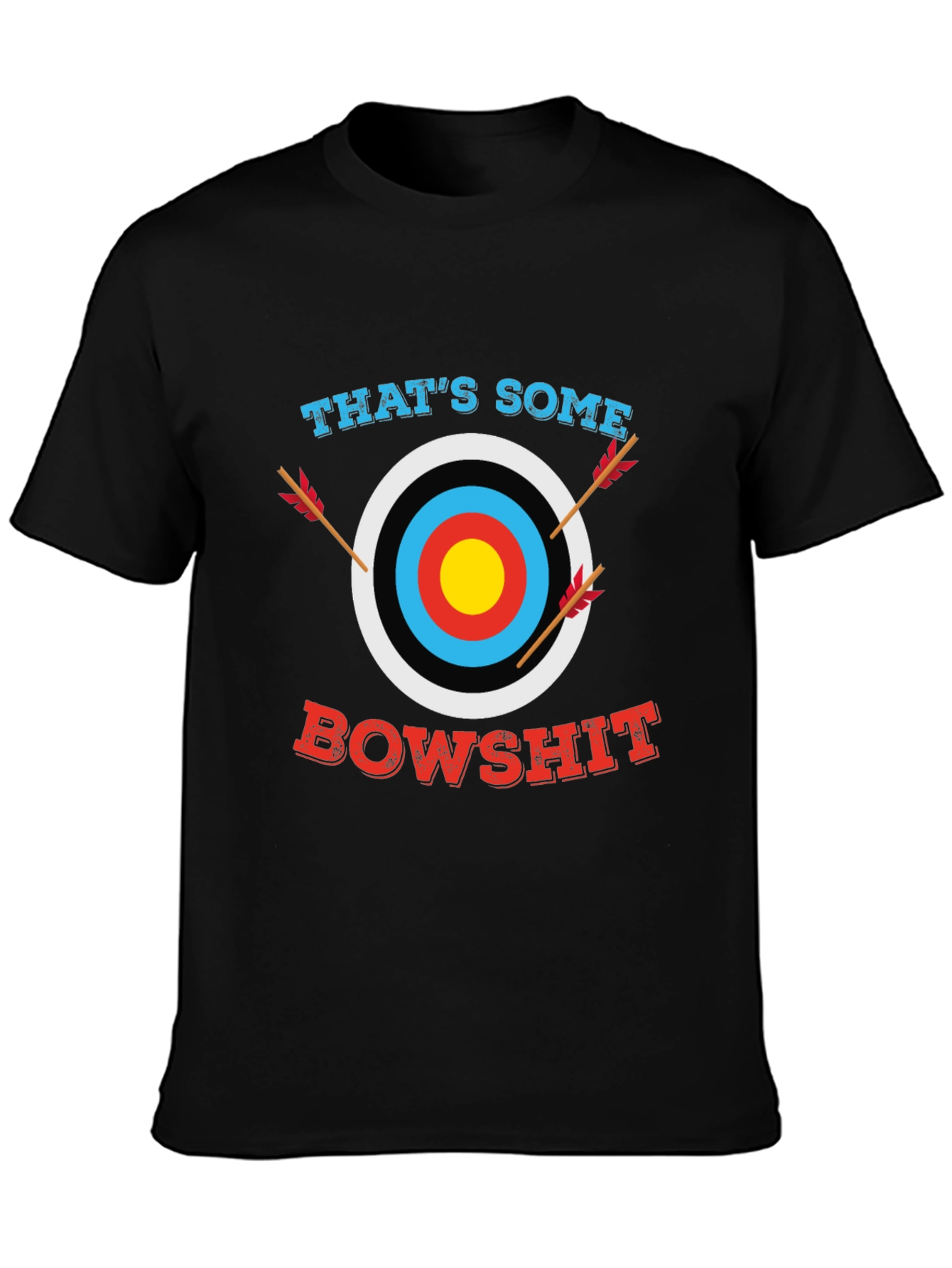 Black That's Some Bowshit Graphic T-Shirt - Archery Humor view 3