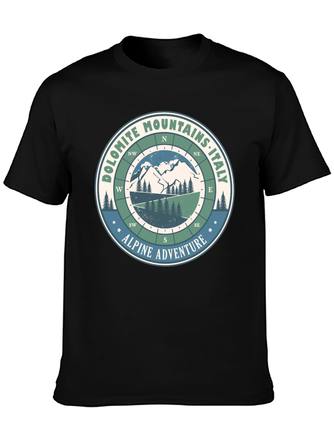 Black Dolomite Mountains Italy Adventure T-Shirt view 3