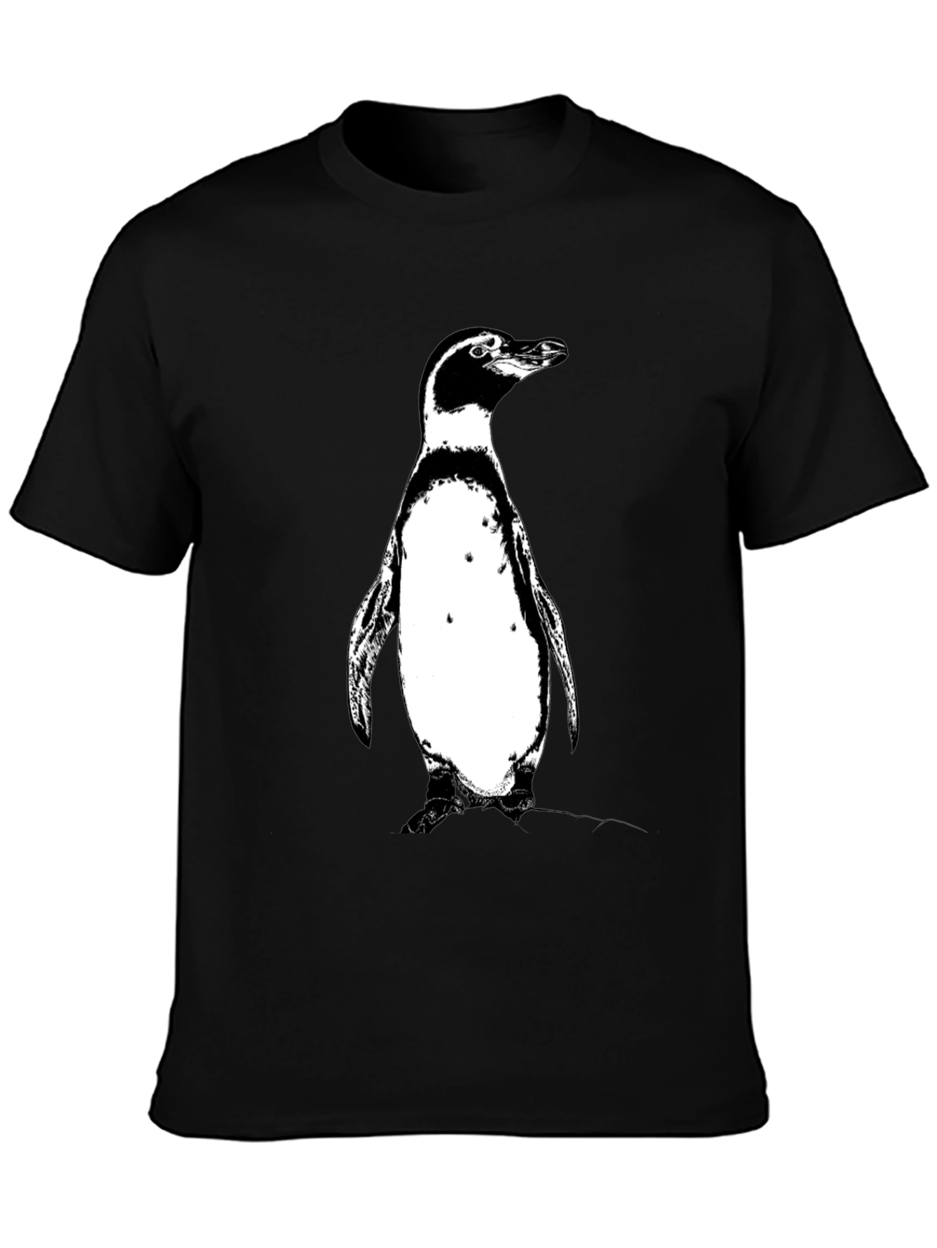 Black Penguin Graphic Tee - Black Cotton T-Shirt view 3