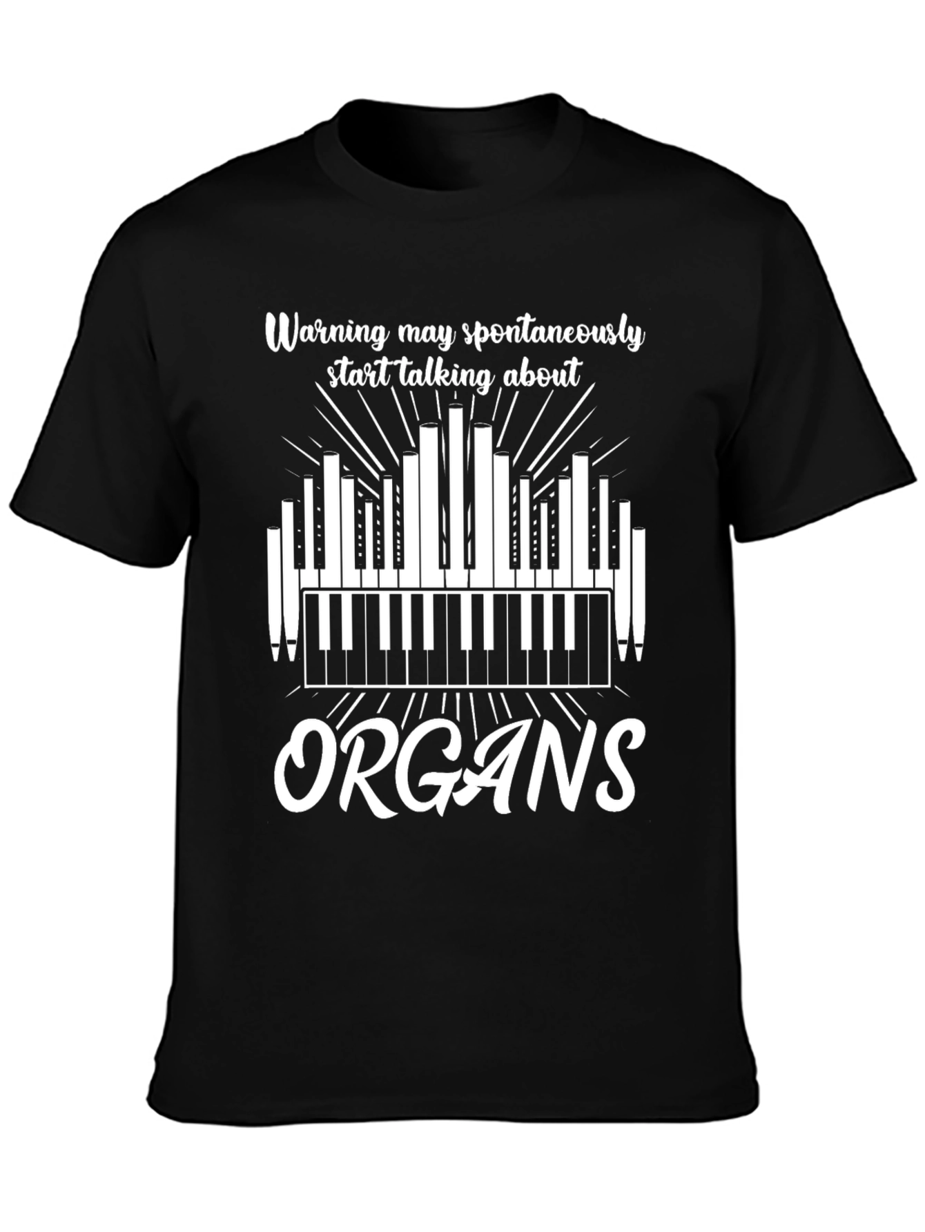 Black Warning Organs T-Shirt view 3