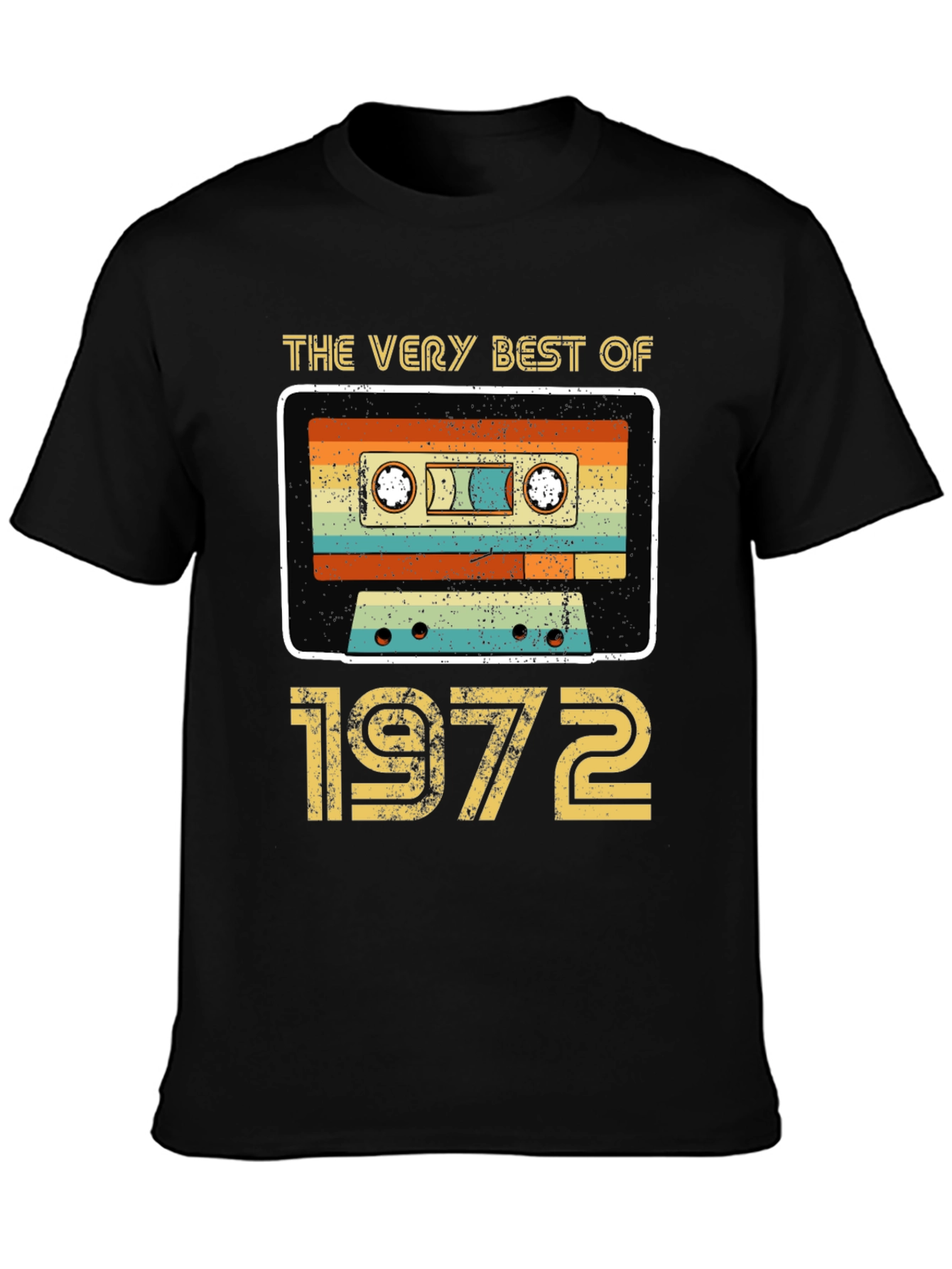 Black Vintage 1972 Cassette Tape T-Shirt view 3