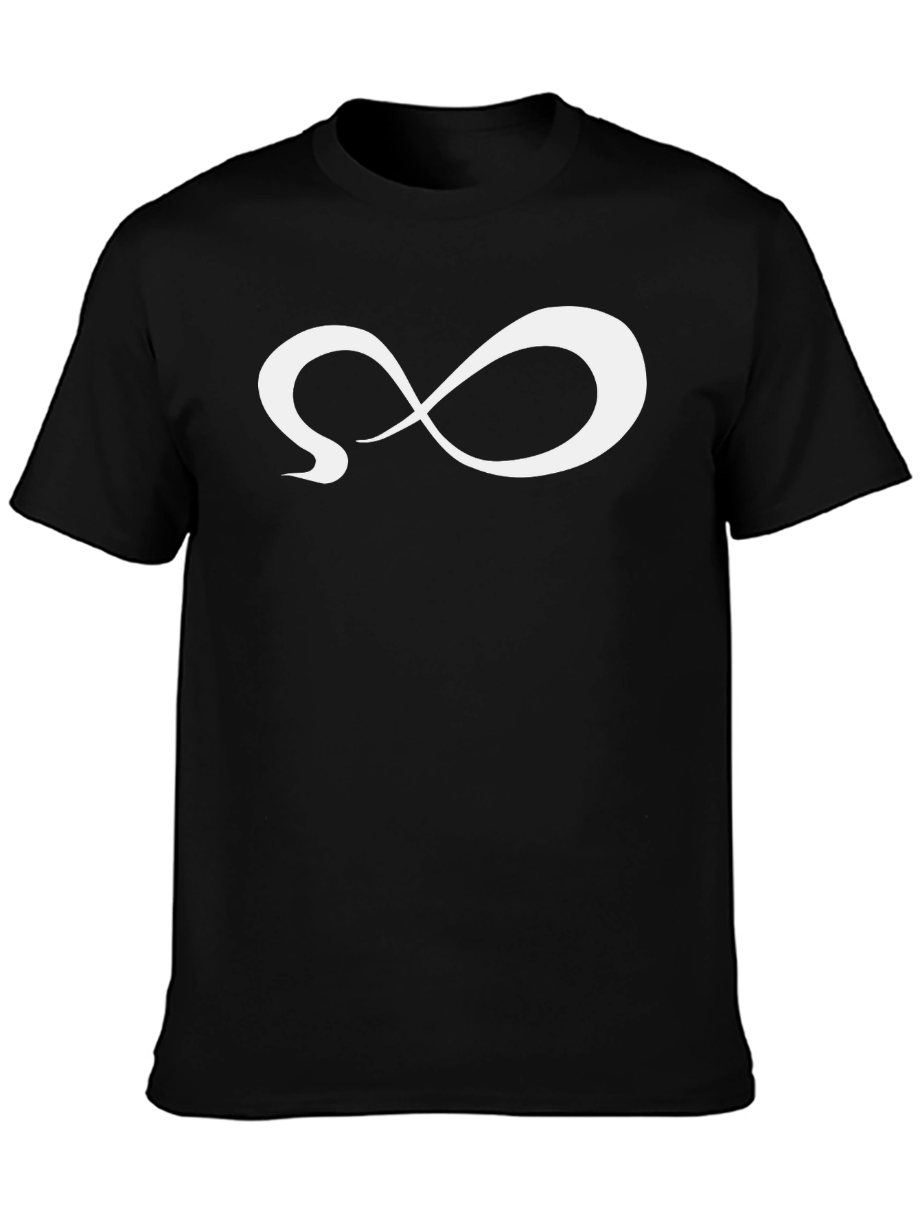 Black Infinity Symbol Graphic Tee - Modern Minimalist Design view 3