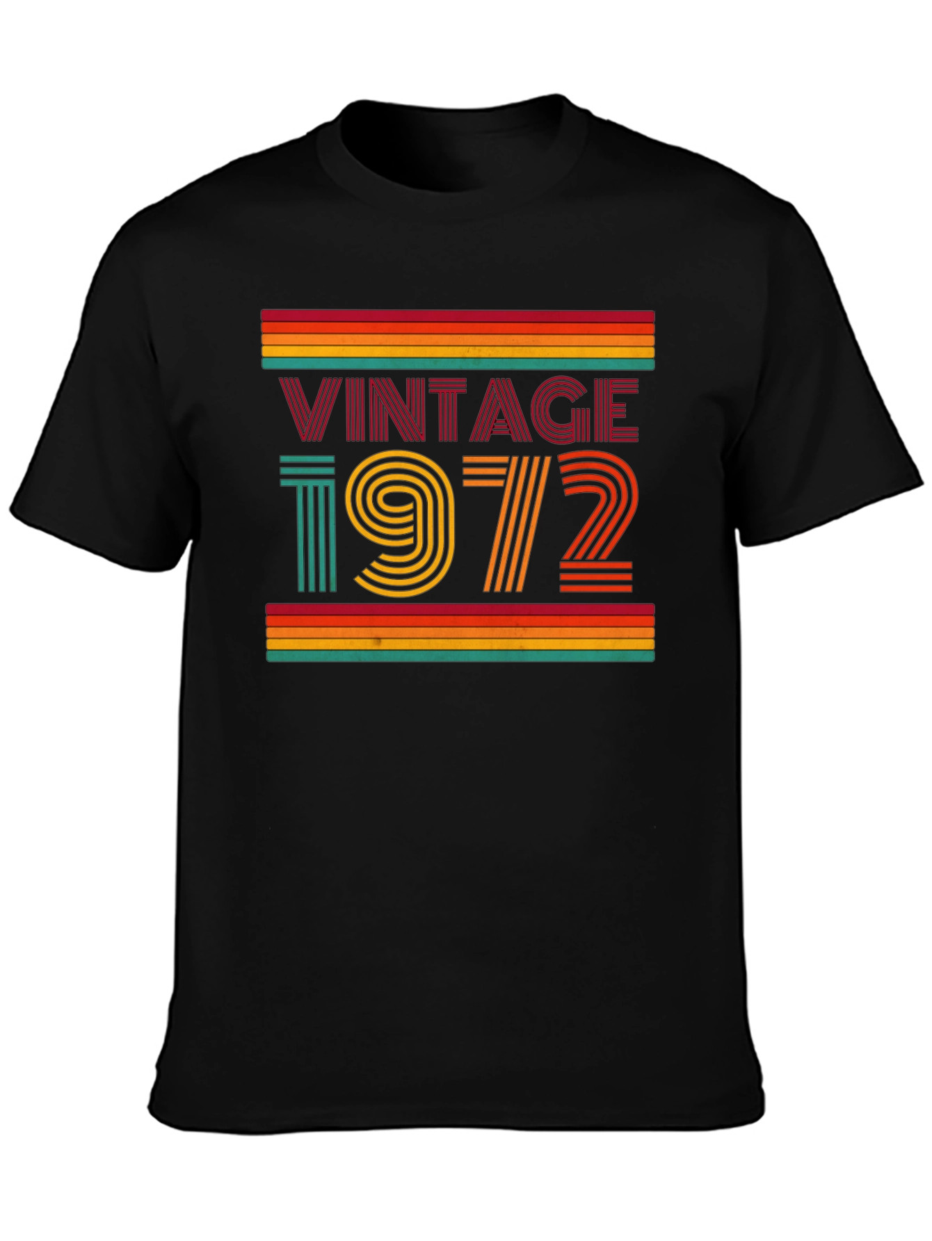 Black Vintage 1972 Graphic Tee - Retro Style view 3