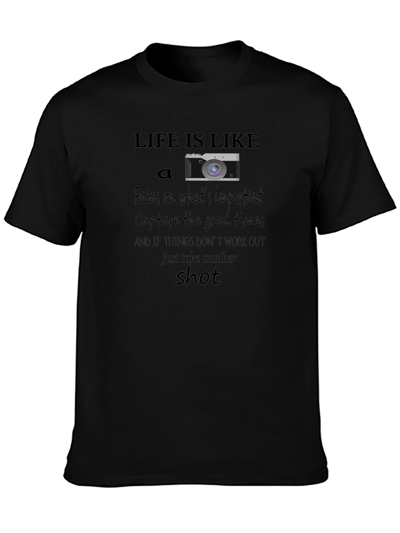 Black Life is Like a Camera T-Shirt view 3