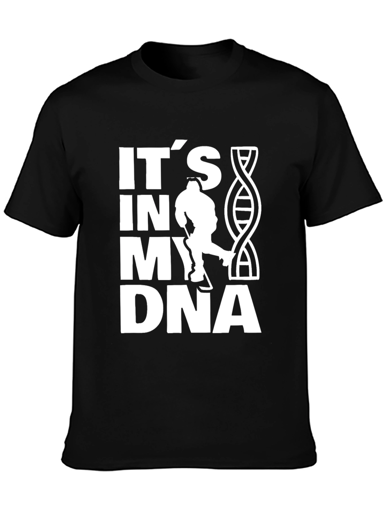 Black It's in My DNA Hockey T-Shirt view 3