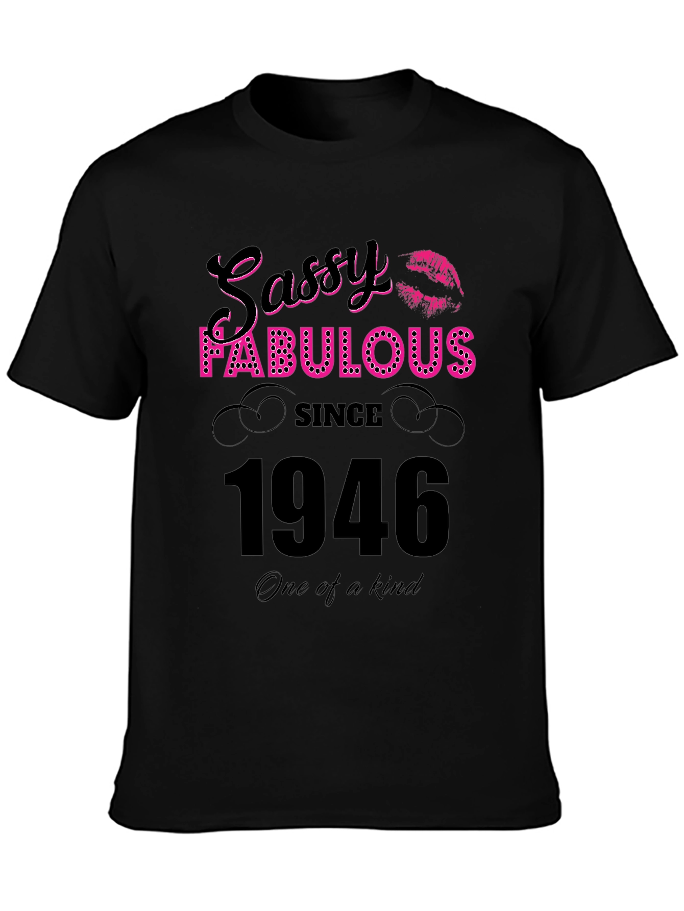 Black Sassy Fabulous Since 1946 Birthday T-Shirt view 3