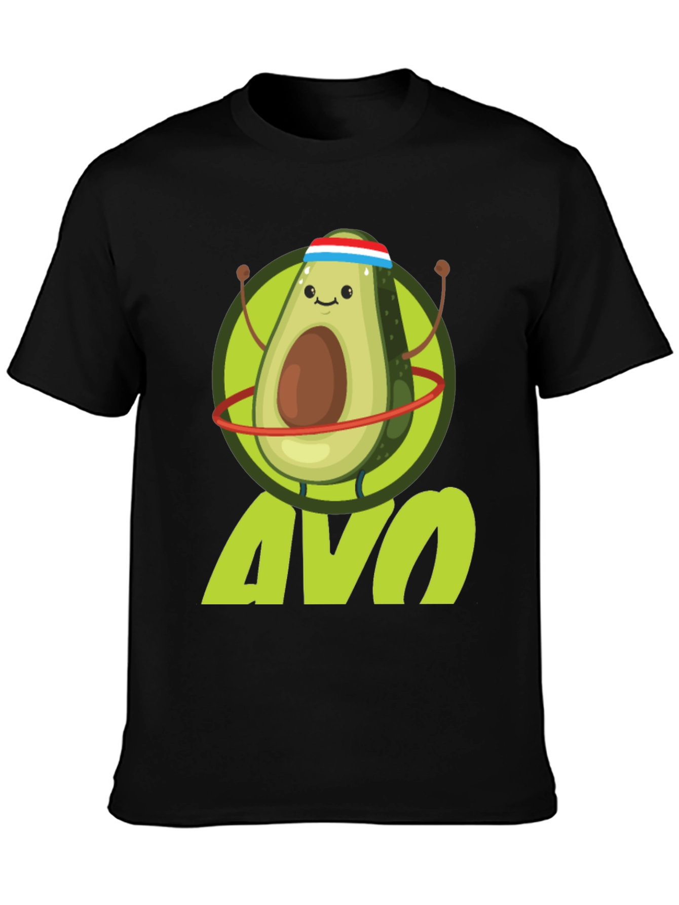 Black Funny Avocado Fitness T-Shirt | Avo Workout Tee view 3