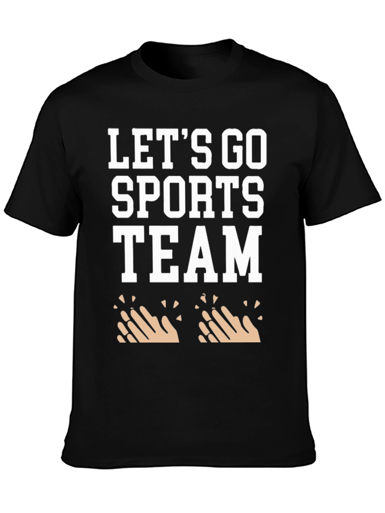 Black Let's Go Sports Team Black T-Shirt view 3
