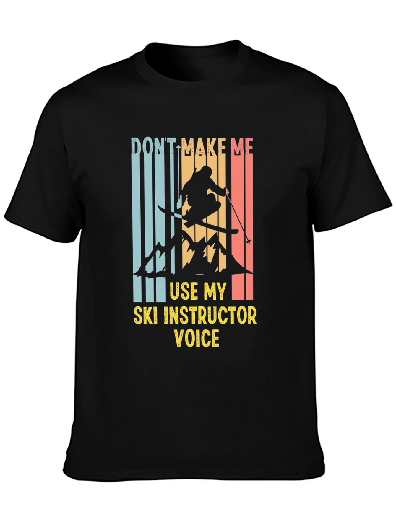 Black Ski Instructor Voice T-Shirt view 3