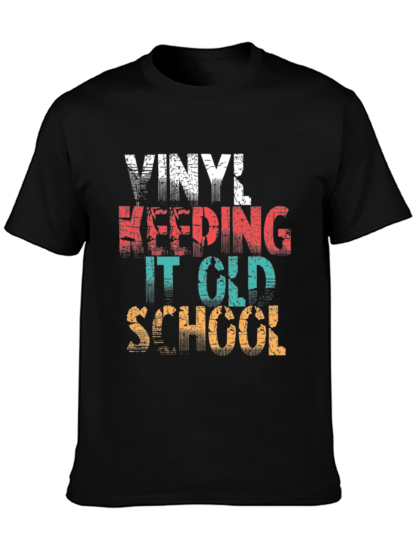 Black Vinyl Keeping It Old School Black T-Shirt view 3