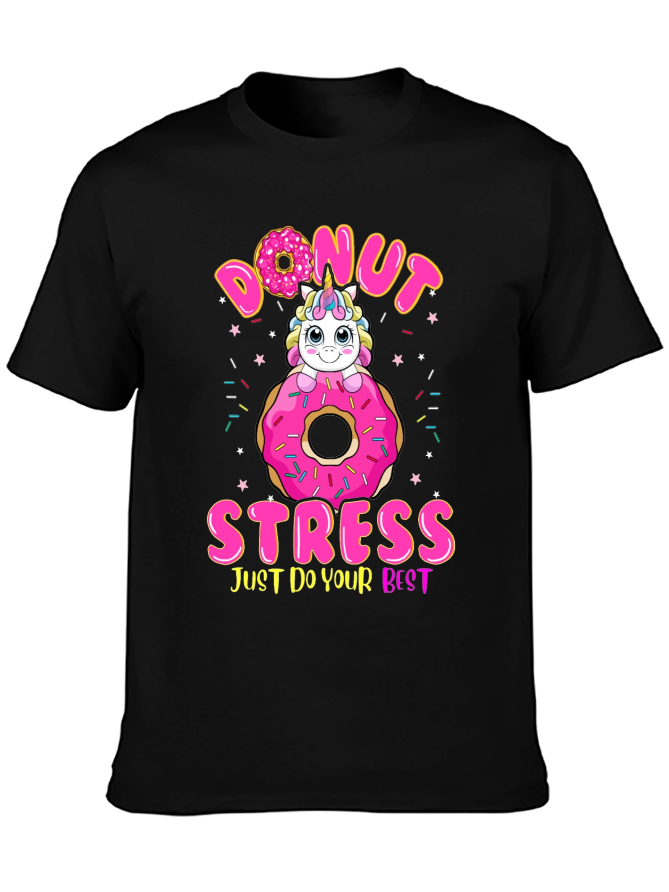 Black Donut Stress T-Shirt view 3
