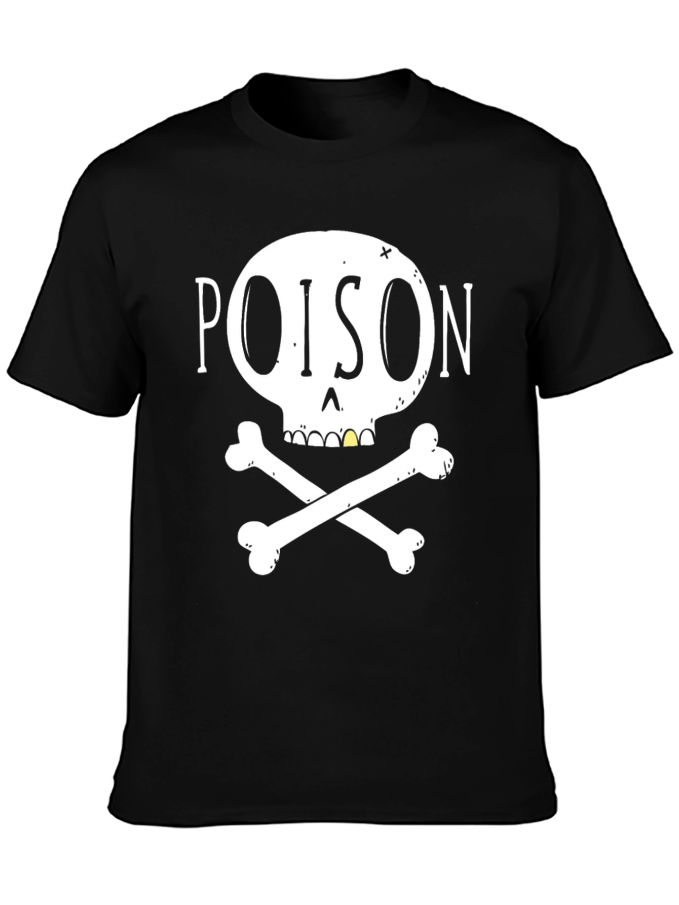 Black Poison Skull Graphic Tee - Black Casual T-Shirt view 3