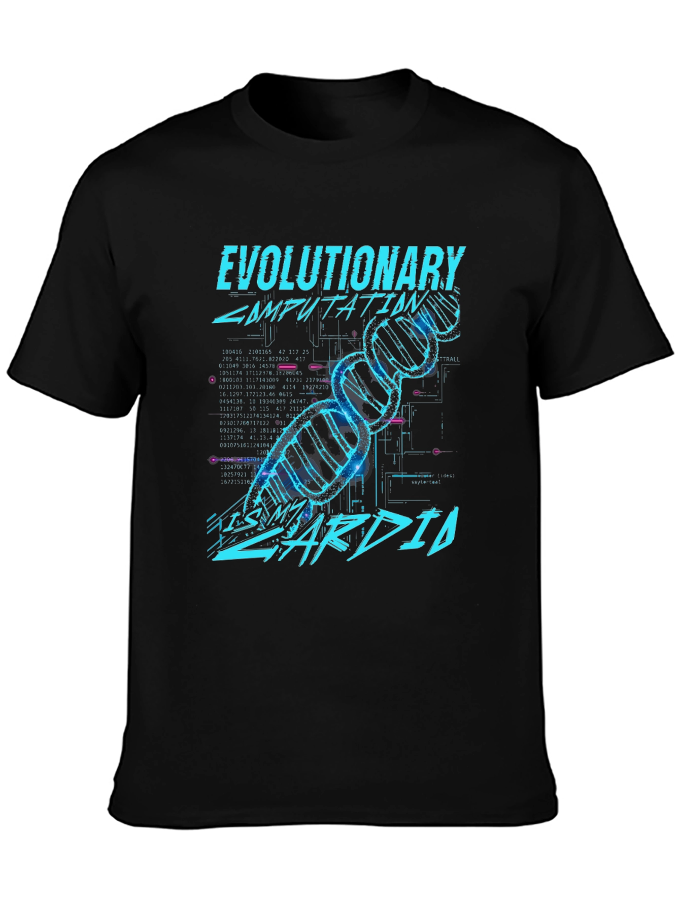 Black Evoluationary Computation T-shirt view 3
