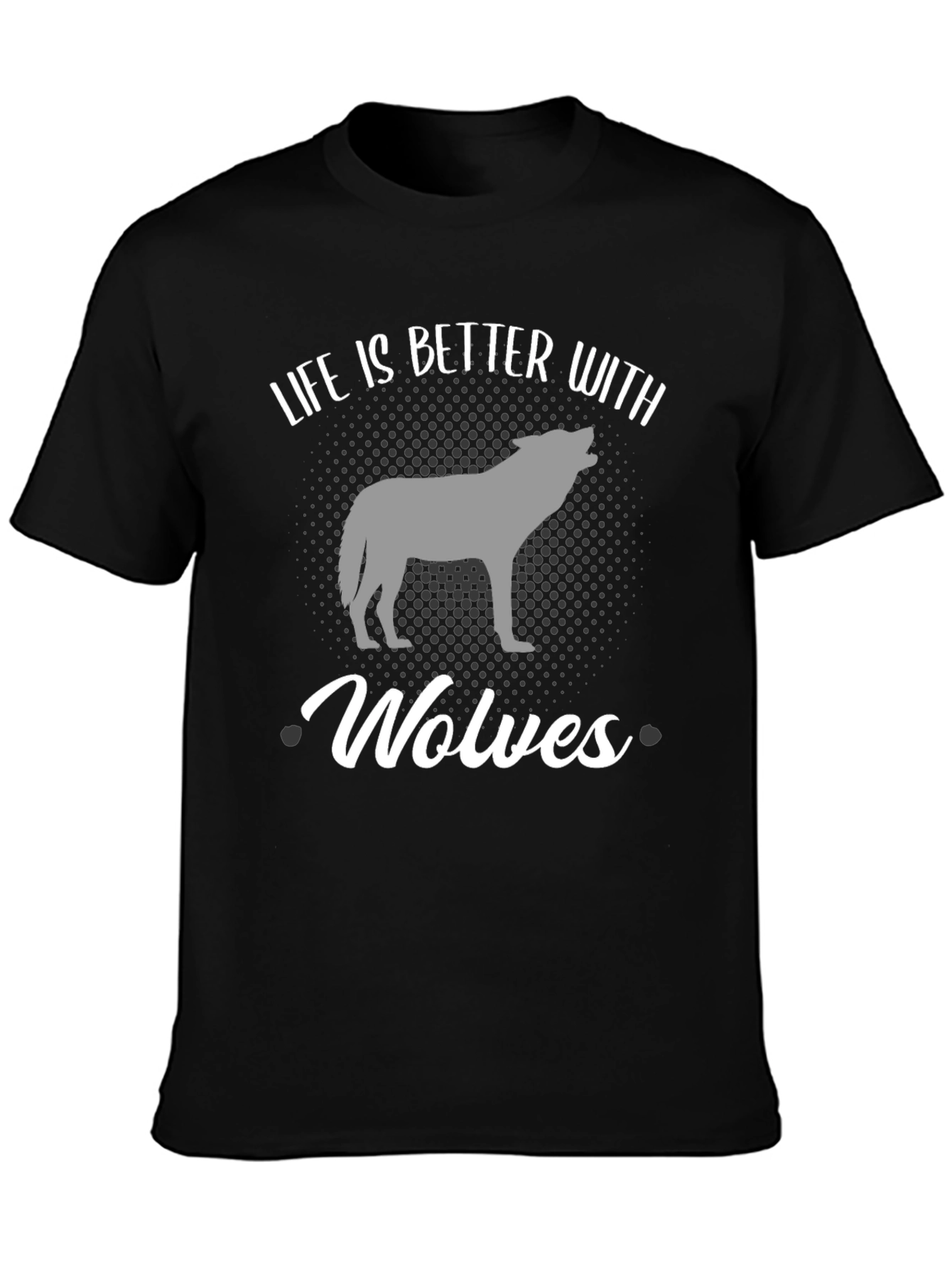 Black Life Is Better With Wolves T-Shirt - Black view 3