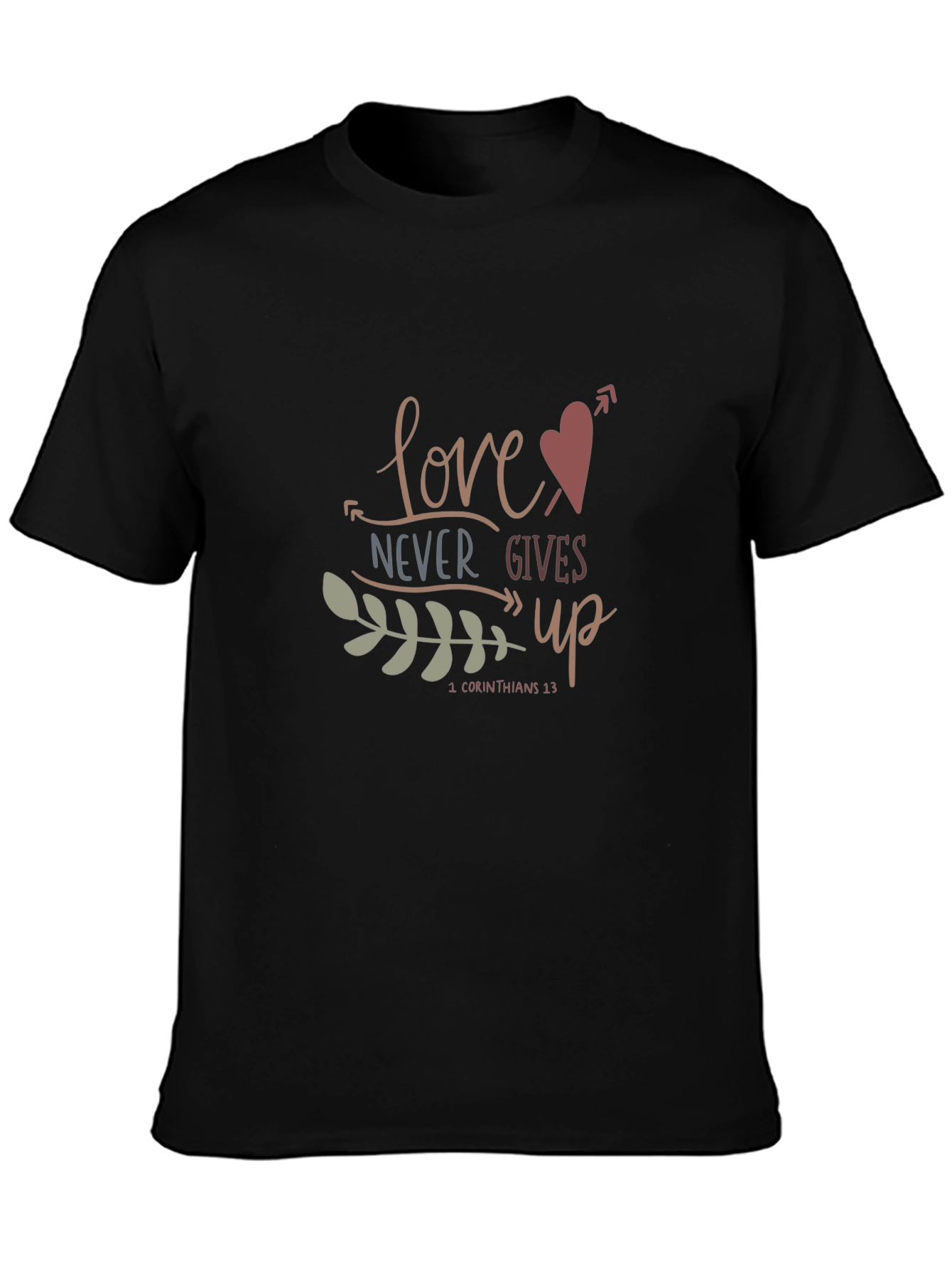 Black Love Never Gives Up T-Shirt - 1 Corinthians 13 view 3