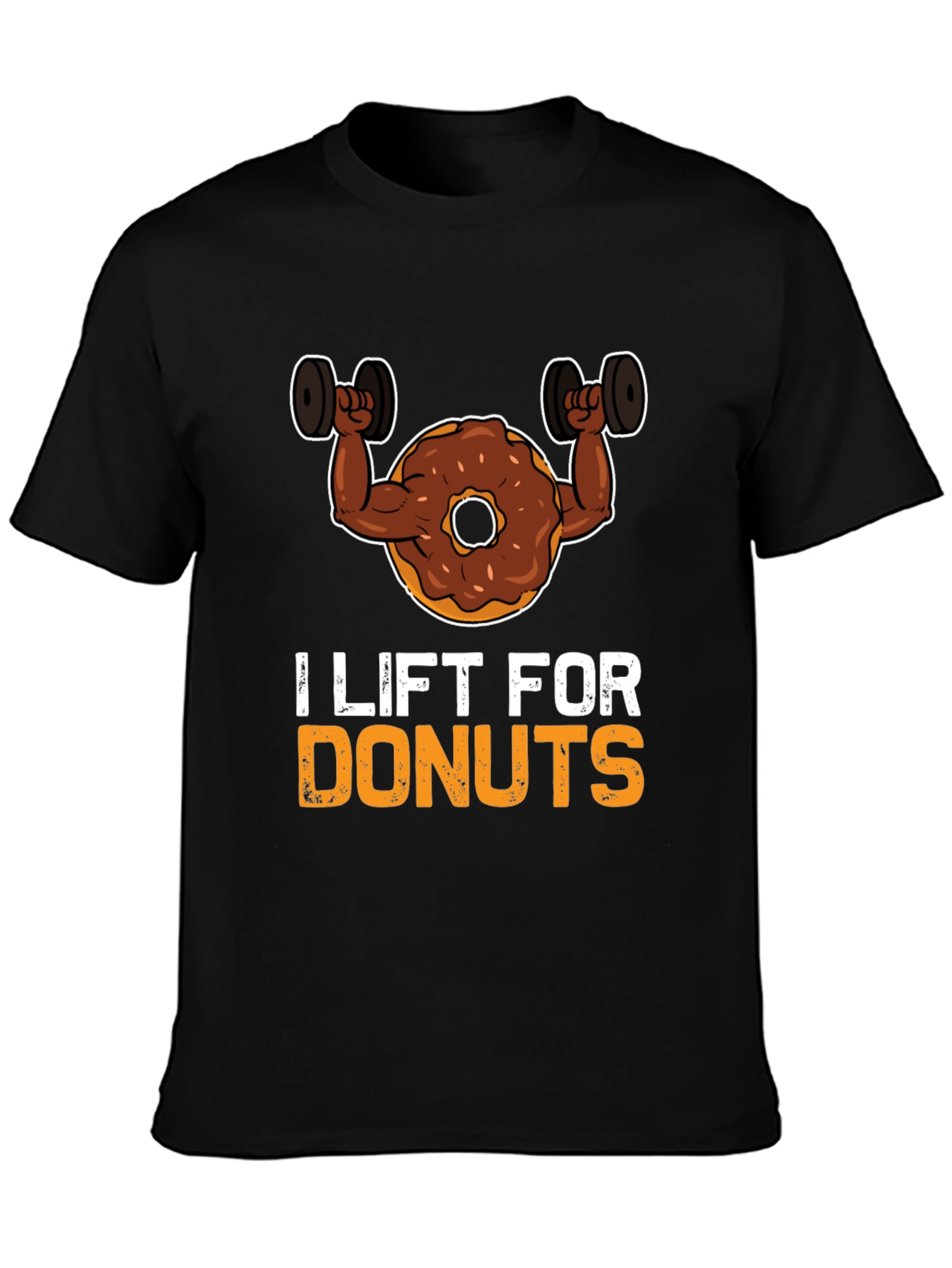 Black I Lift For Donuts Black Graphic T-Shirt view 3
