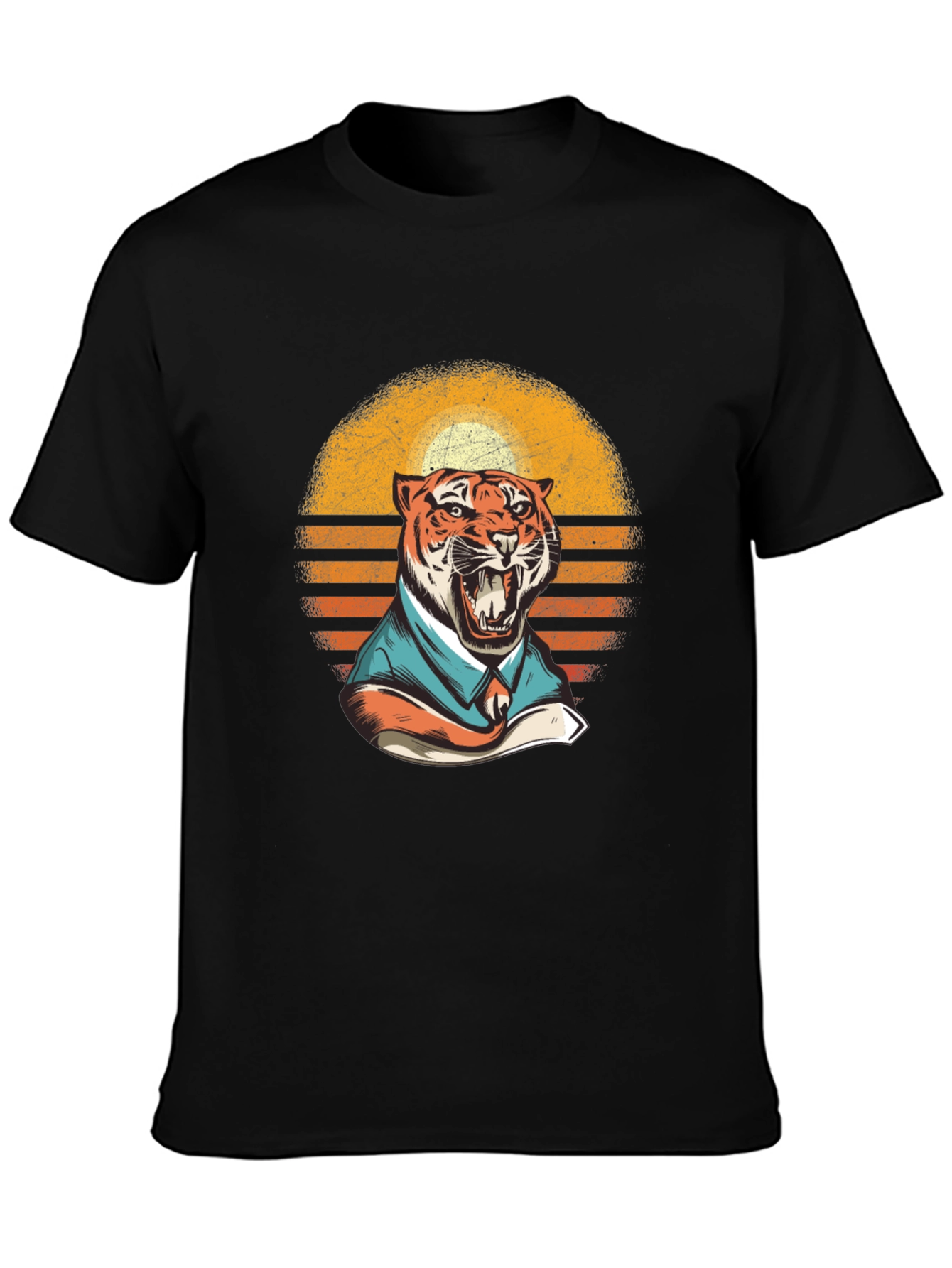 Black Tiger Business Retro T-Shirt view 3