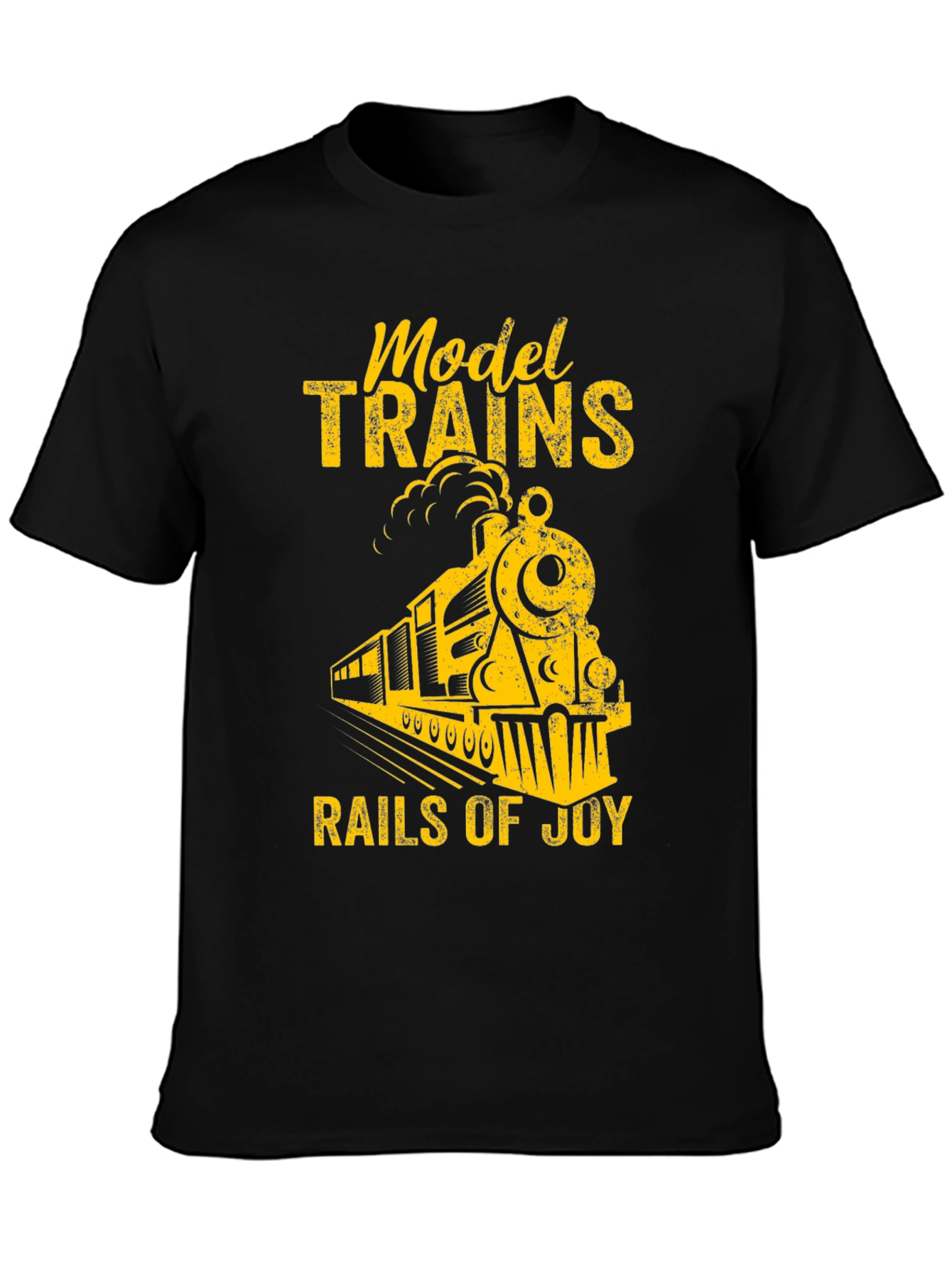 Black Model Trains Rails Of Joy Graphic Tee view 3