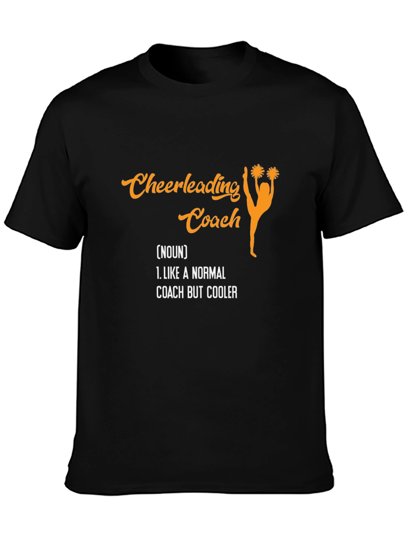 Black Cheerleading Coach T-Shirt - Novelty Gift for Cheer Coaches view 3