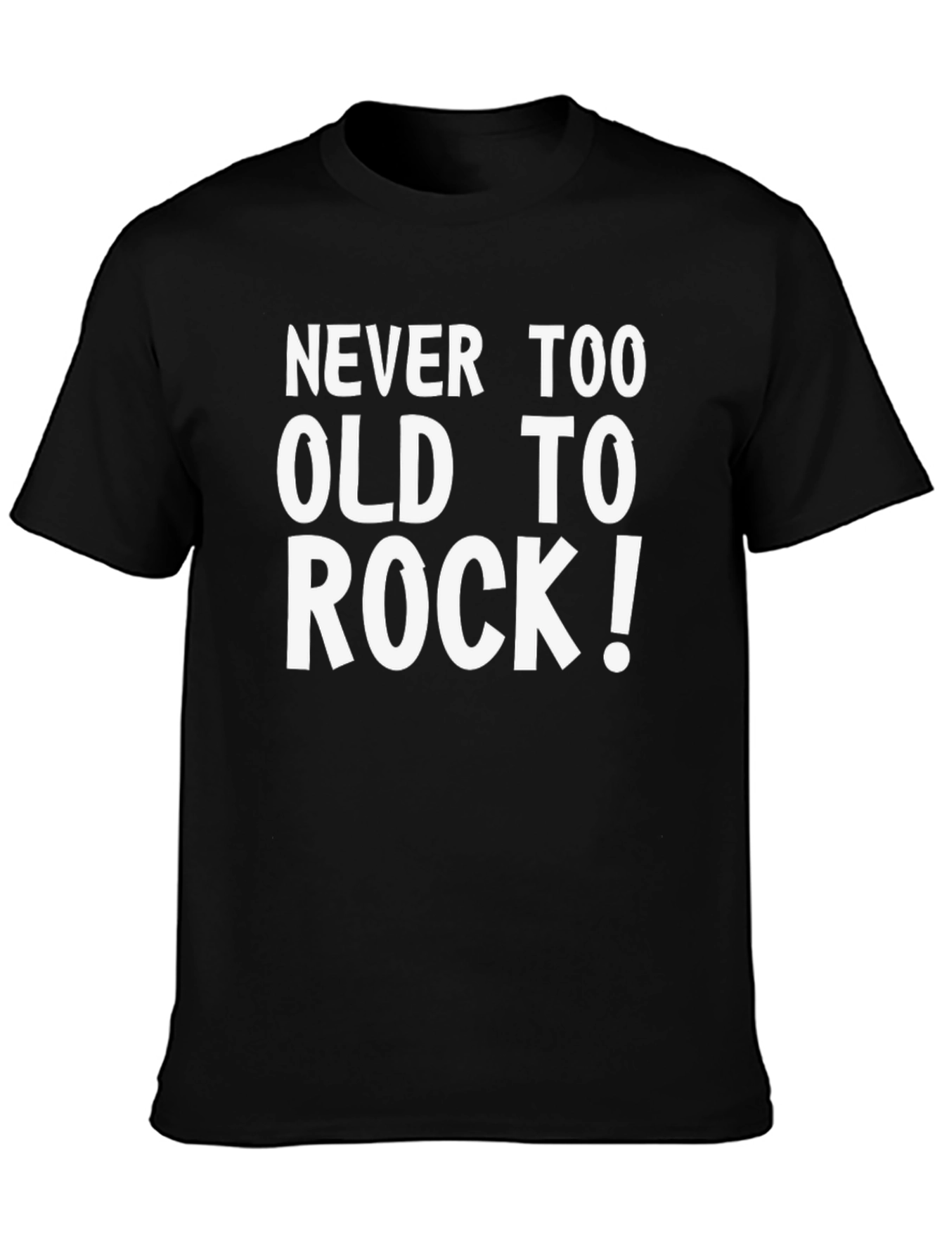 Black Never Too Old To Rock T-Shirt - Cool Graphic Tee view 3