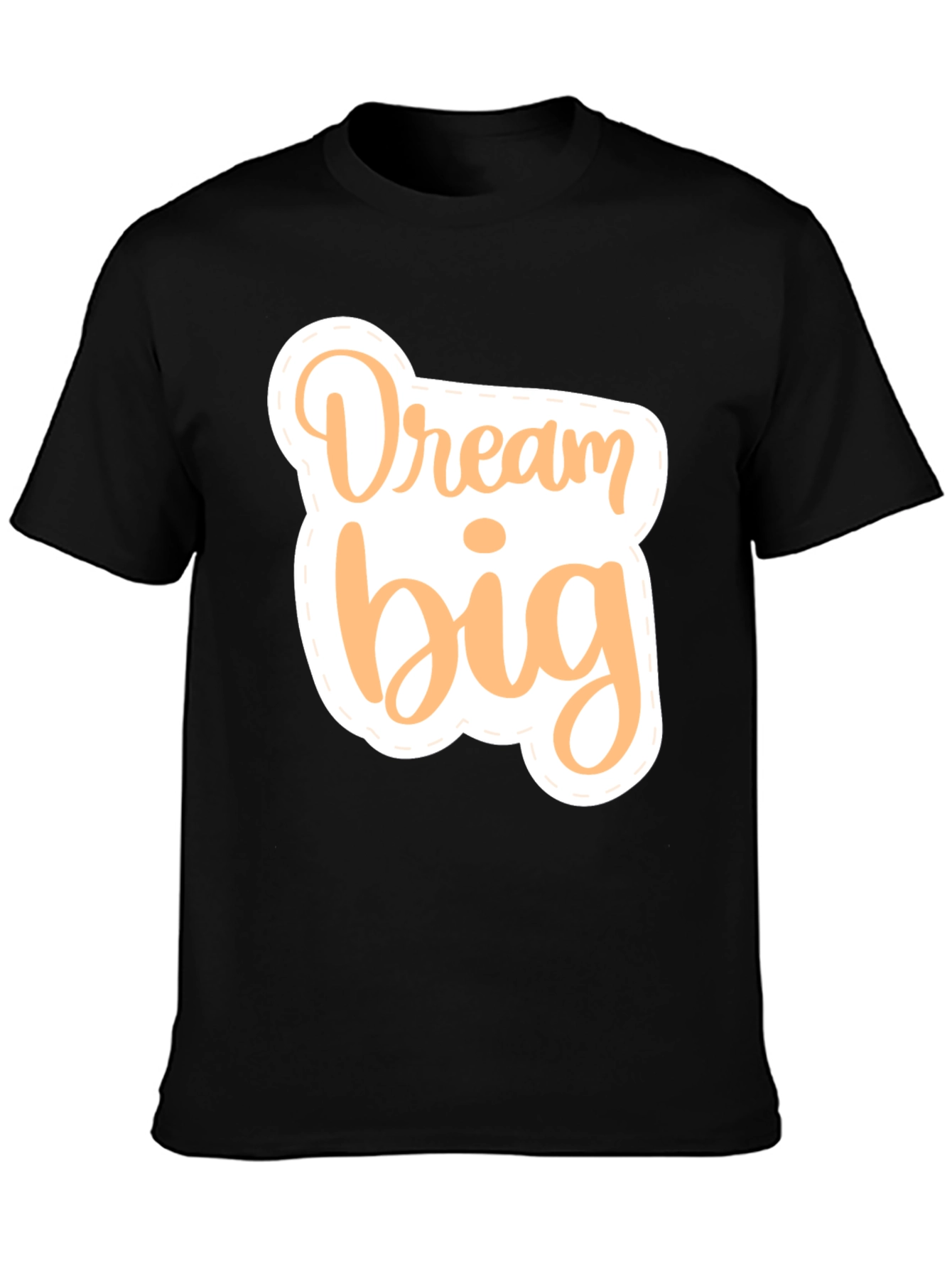 Black Dream Big Graphic Tee - Inspirational Black T-Shirt view 3