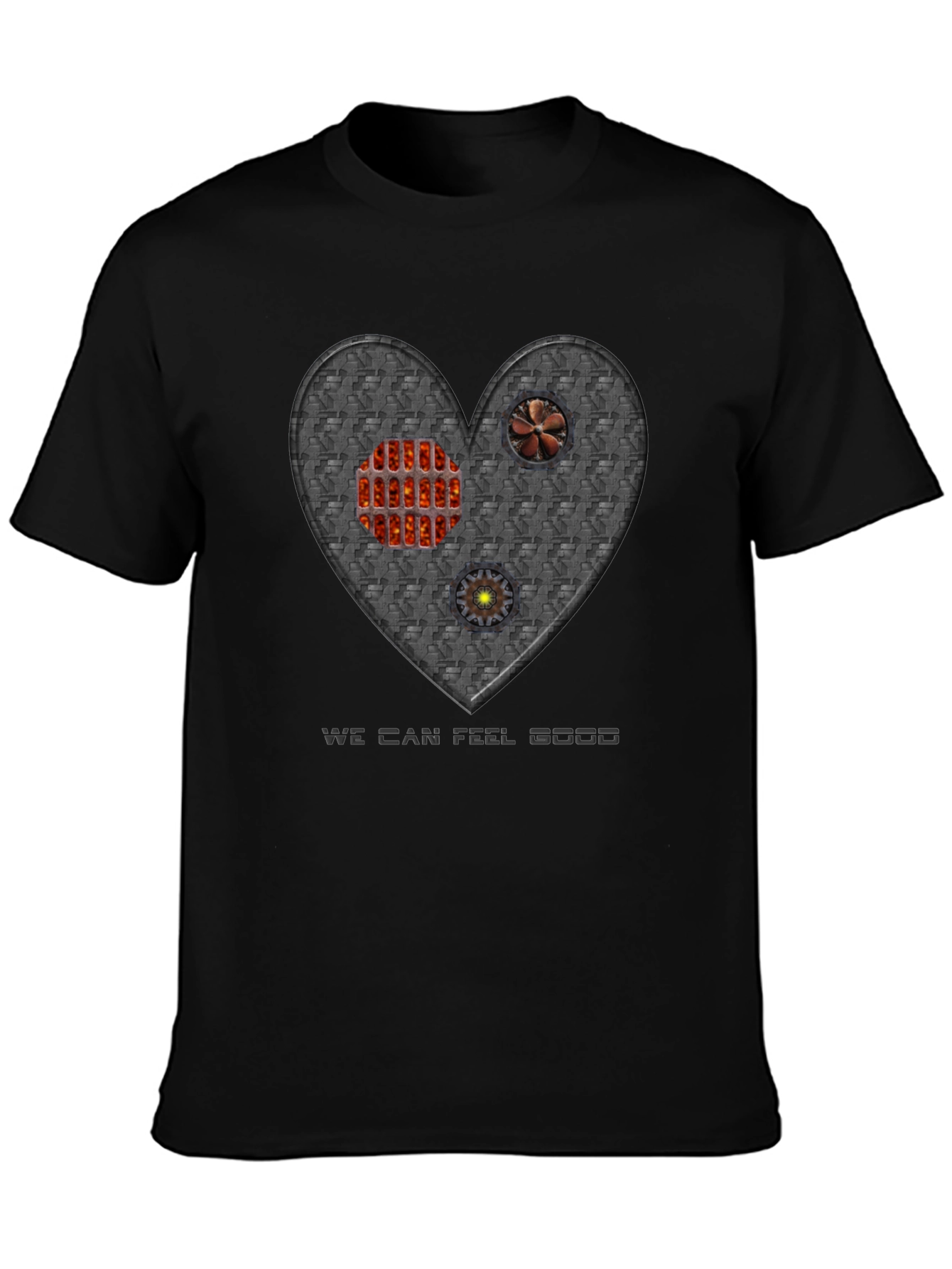 Black Steampunk Heart T-Shirt - Feel Good view 3