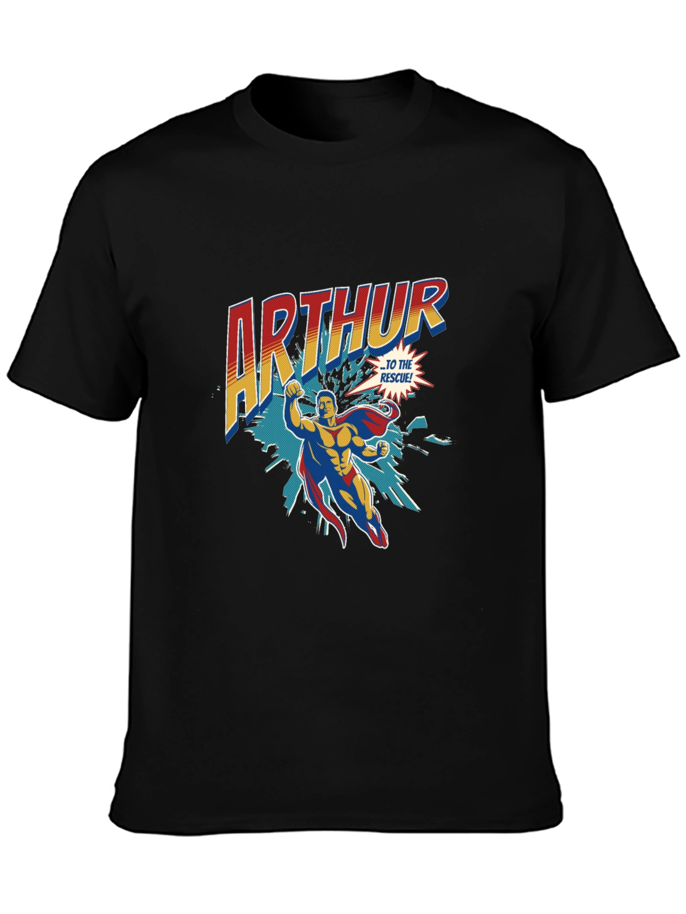 Black Arthur Superhero Graphic Tee - Bold & Stylish view 3