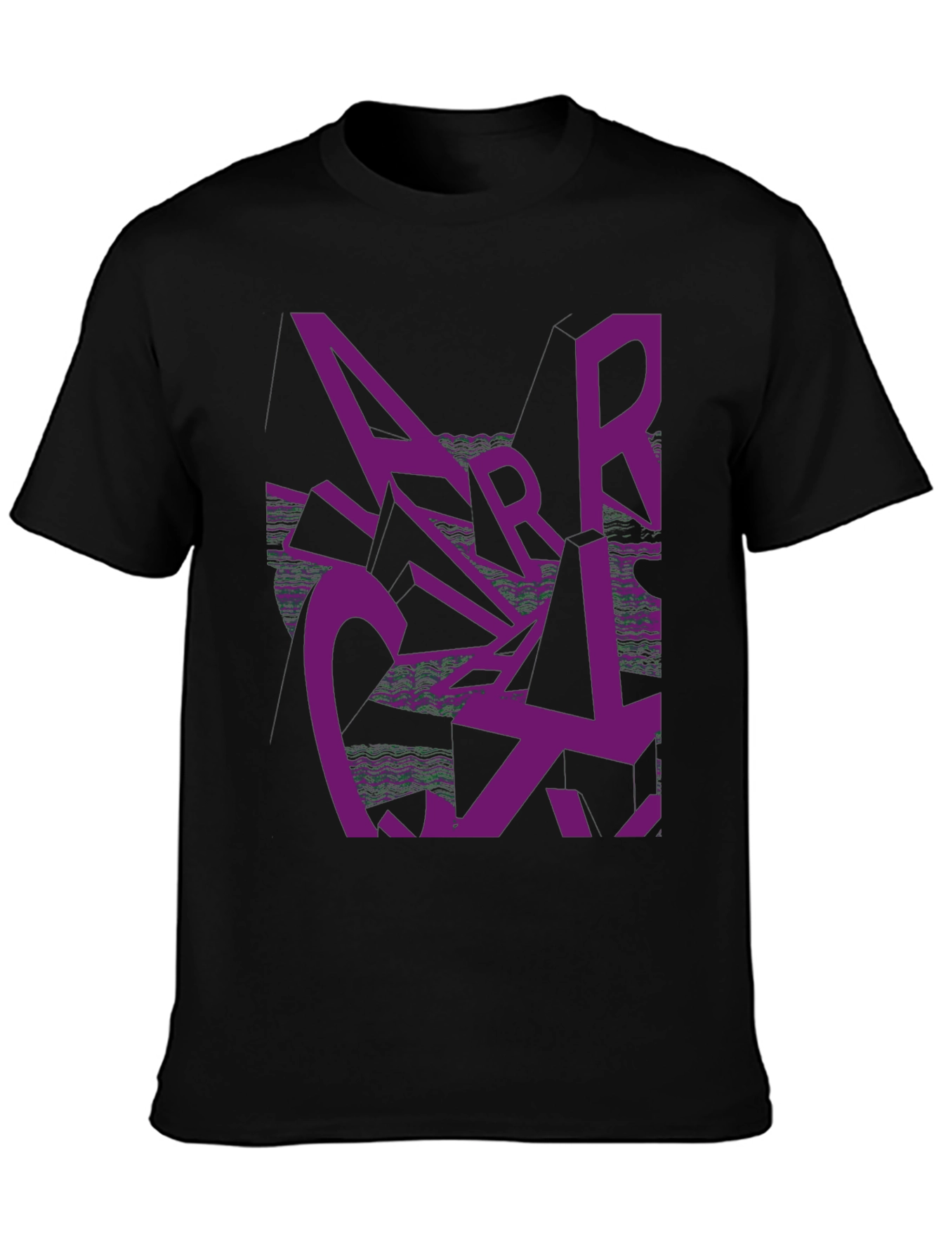 Black Abstract Graphic Print Black T-Shirt view 3