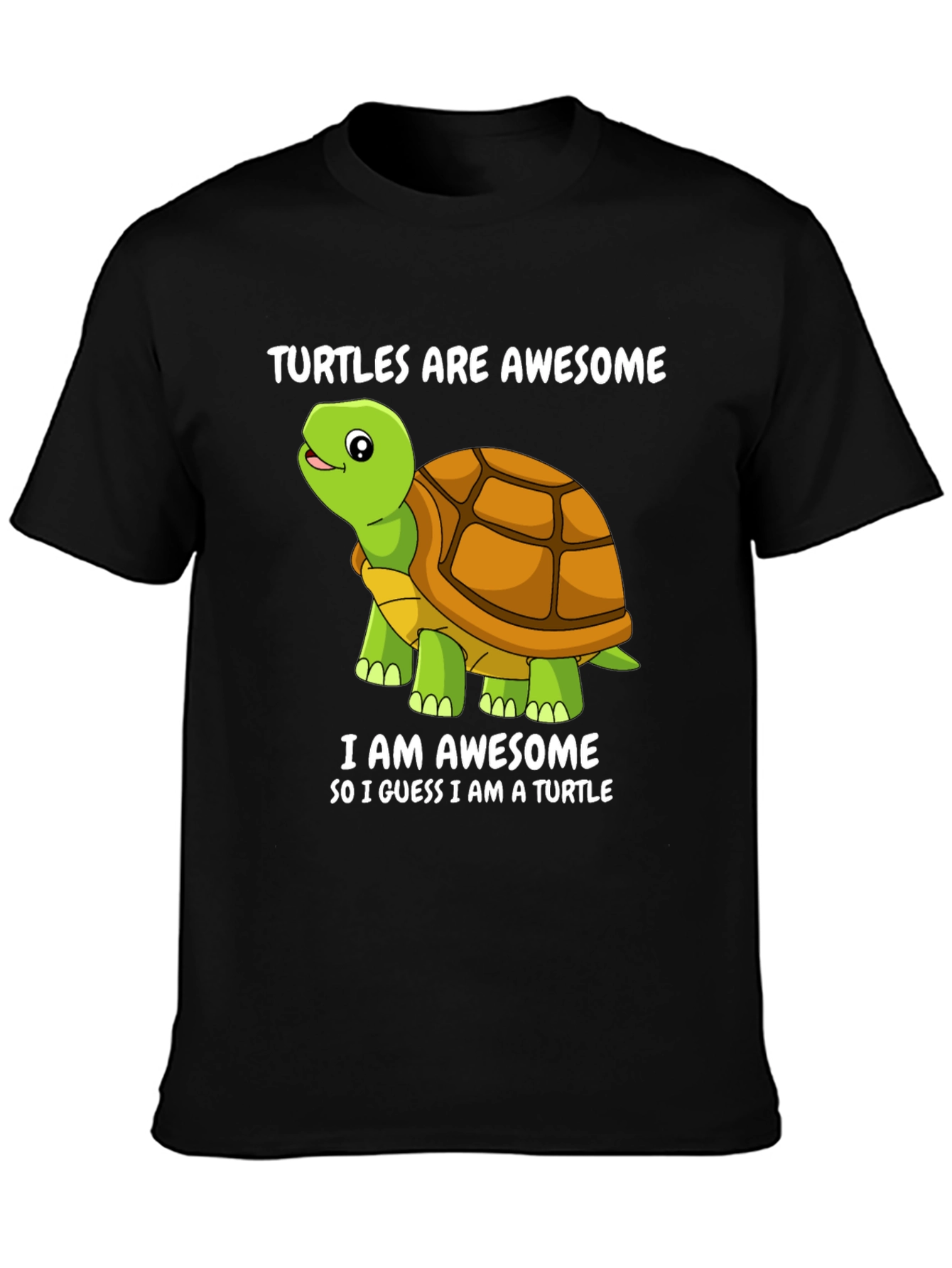 Black Awesome Turtles T-Shirt - Funny Cartoon Turtle Tee view 3