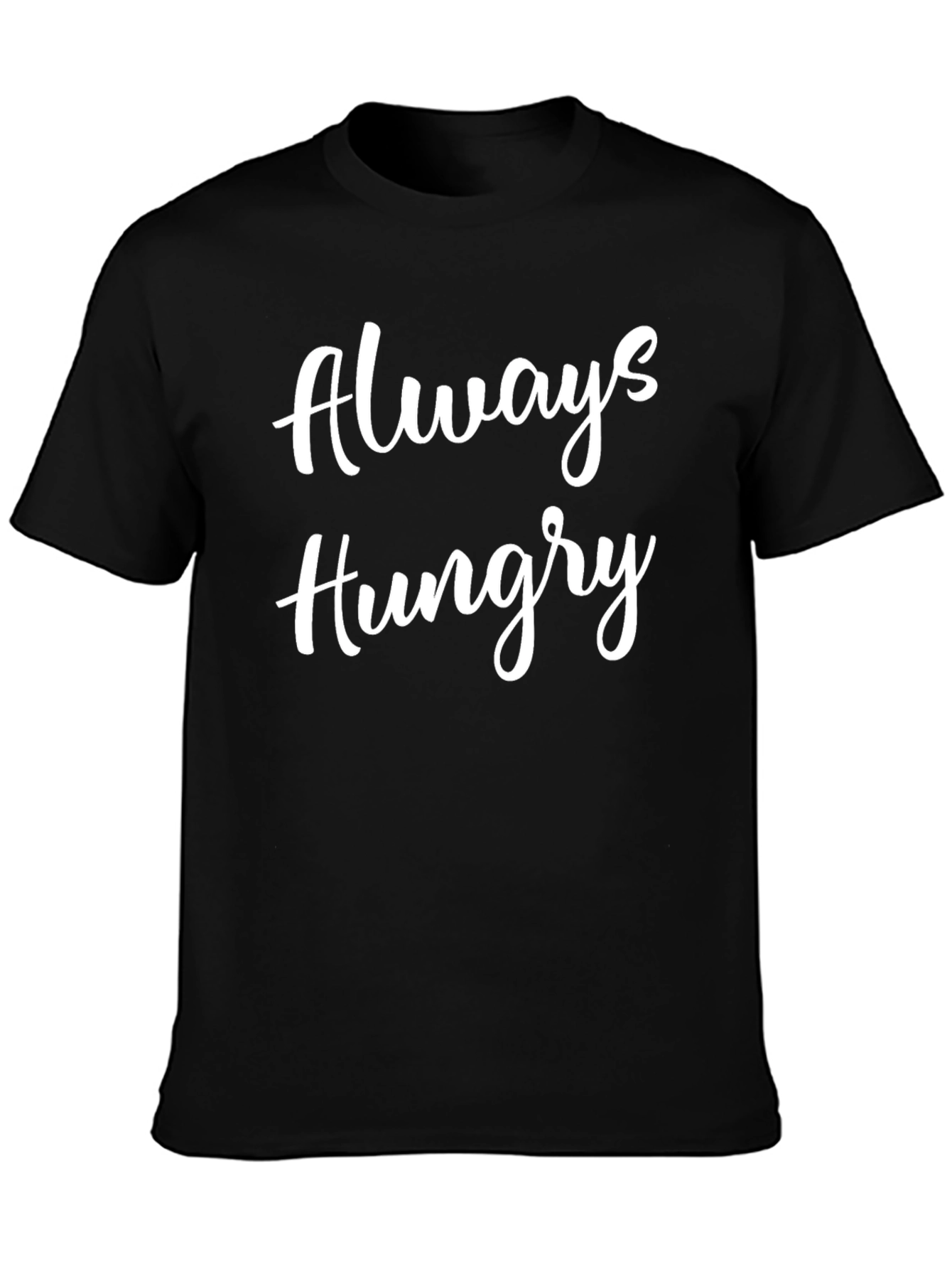 Black Always Hungry Graphic Tee - Black Cotton T-Shirt view 3