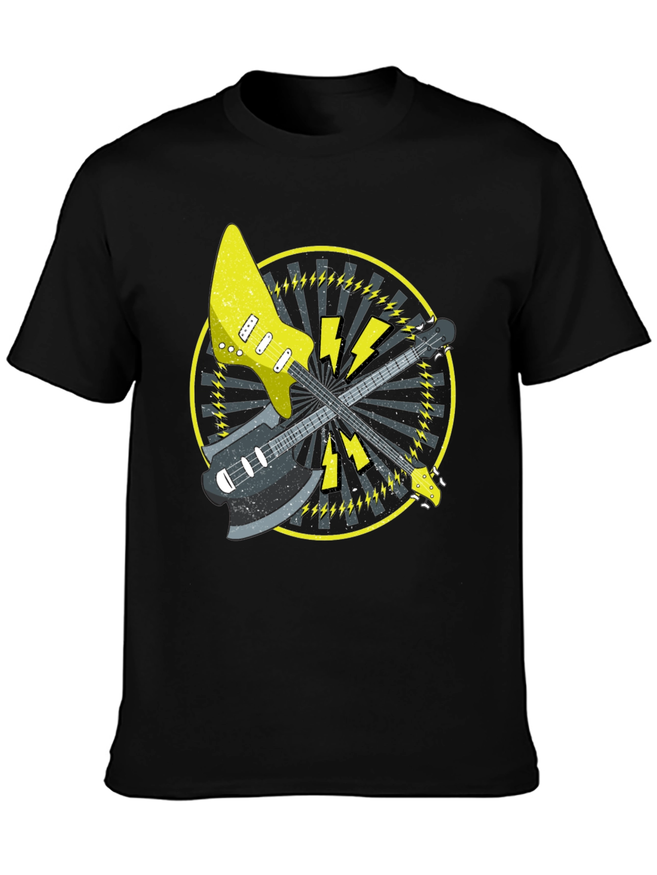 Electric Guitar Graphic Tee - Rock Music Style - 3