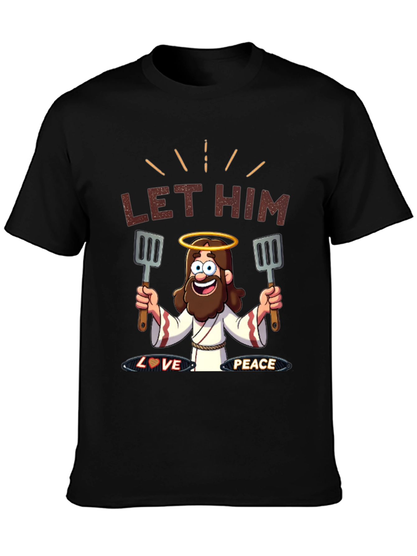 Black Let Him Cook T-Shirt - Novelty Graphic Tee view 3