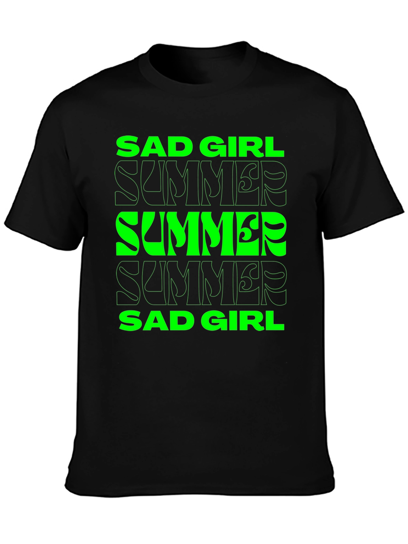 Sad Girl Summer Graphic Tee - Black - 3
