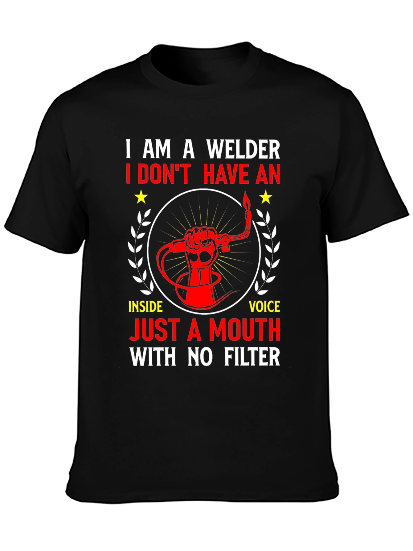 Black Welder T-Shirt - No Filter, Funny Quote view 3