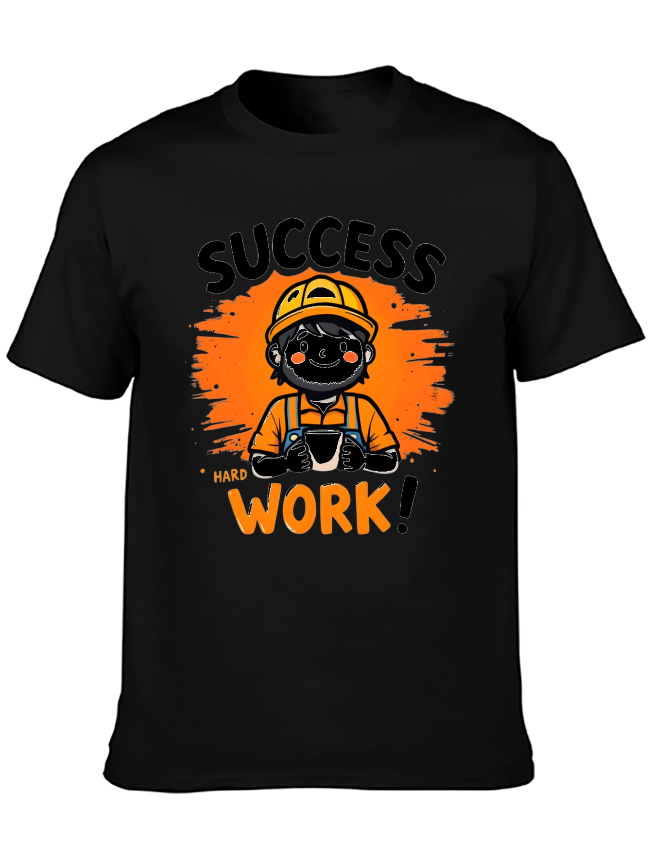 Black Success Hard Work Graphic T-Shirt view 3