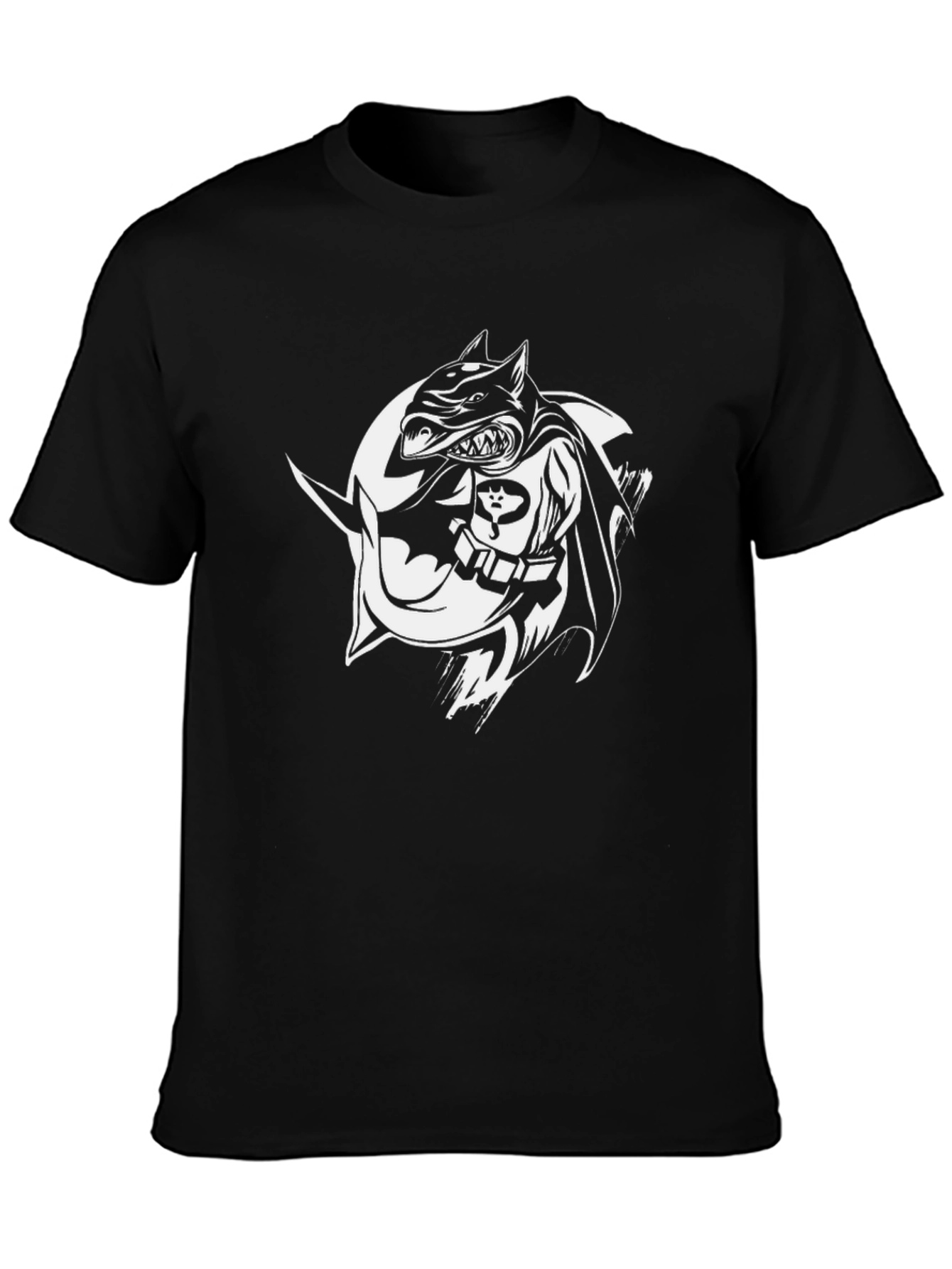 Black Black Shark-Batman Graphic T-Shirt view 3