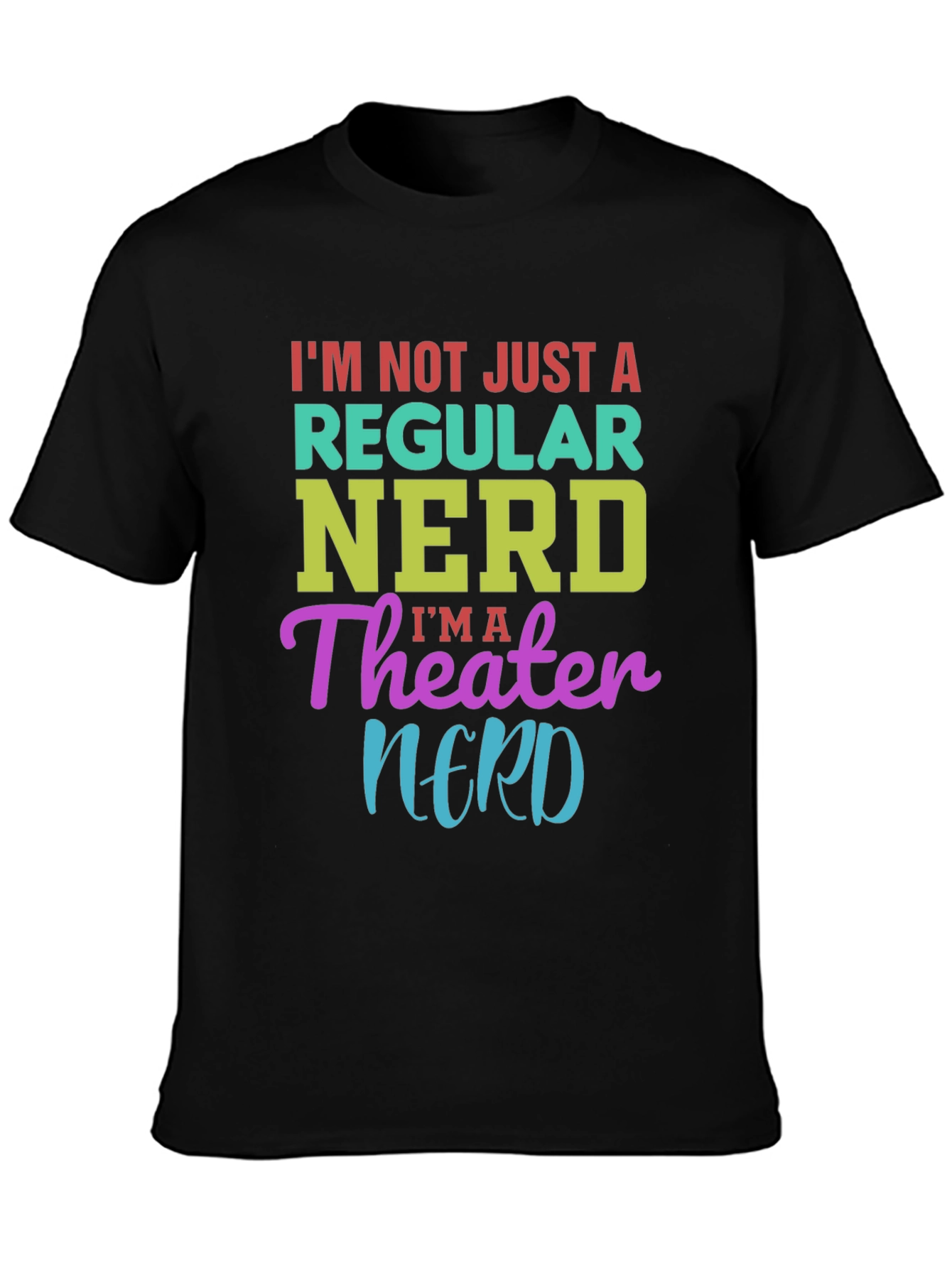 Black Theater Nerd Graphic T-Shirt - Black Cotton Tee view 3
