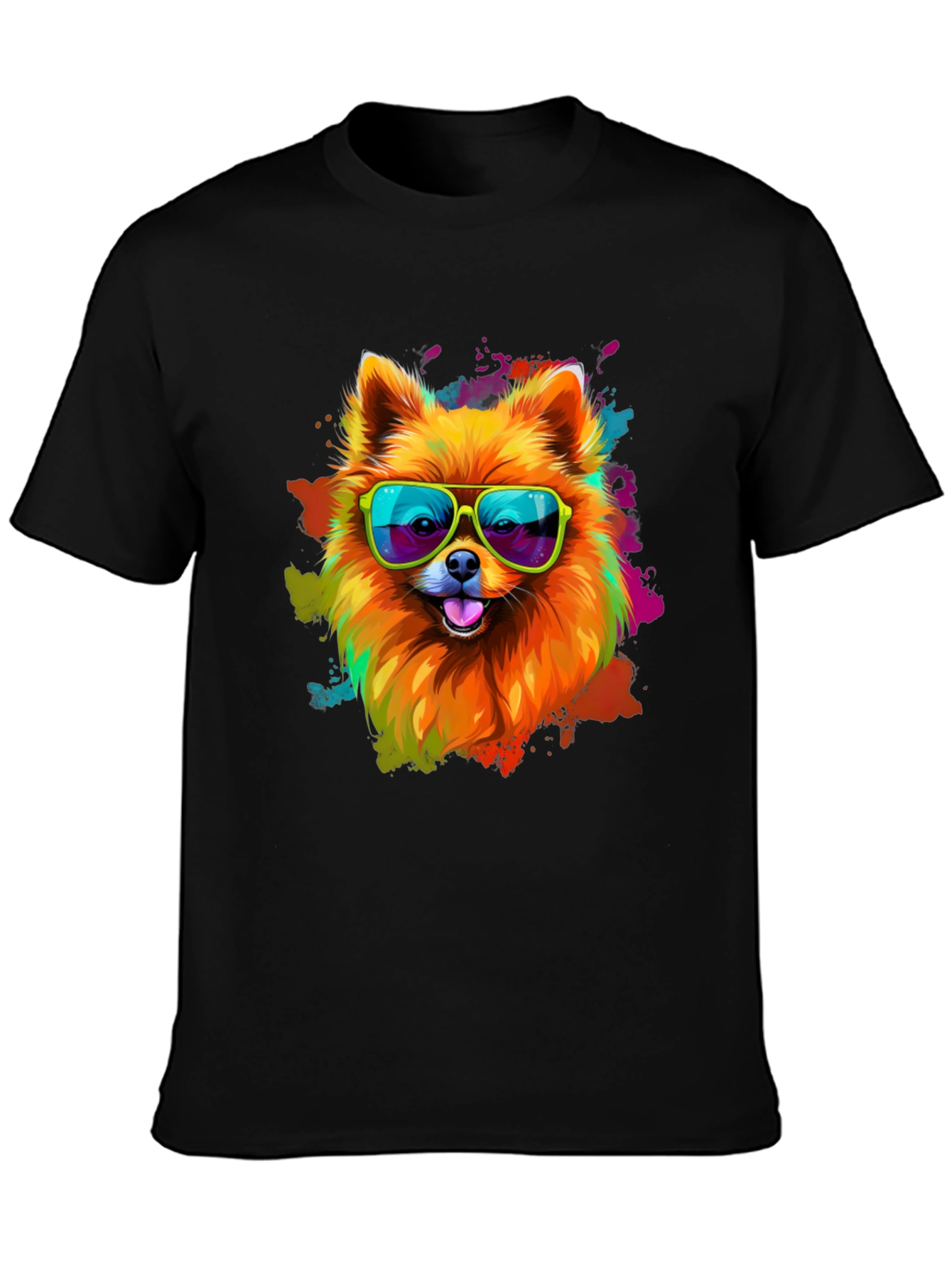 Black Cool Dog Graphic Tee - Funky Pet Lover T-Shirt view 3