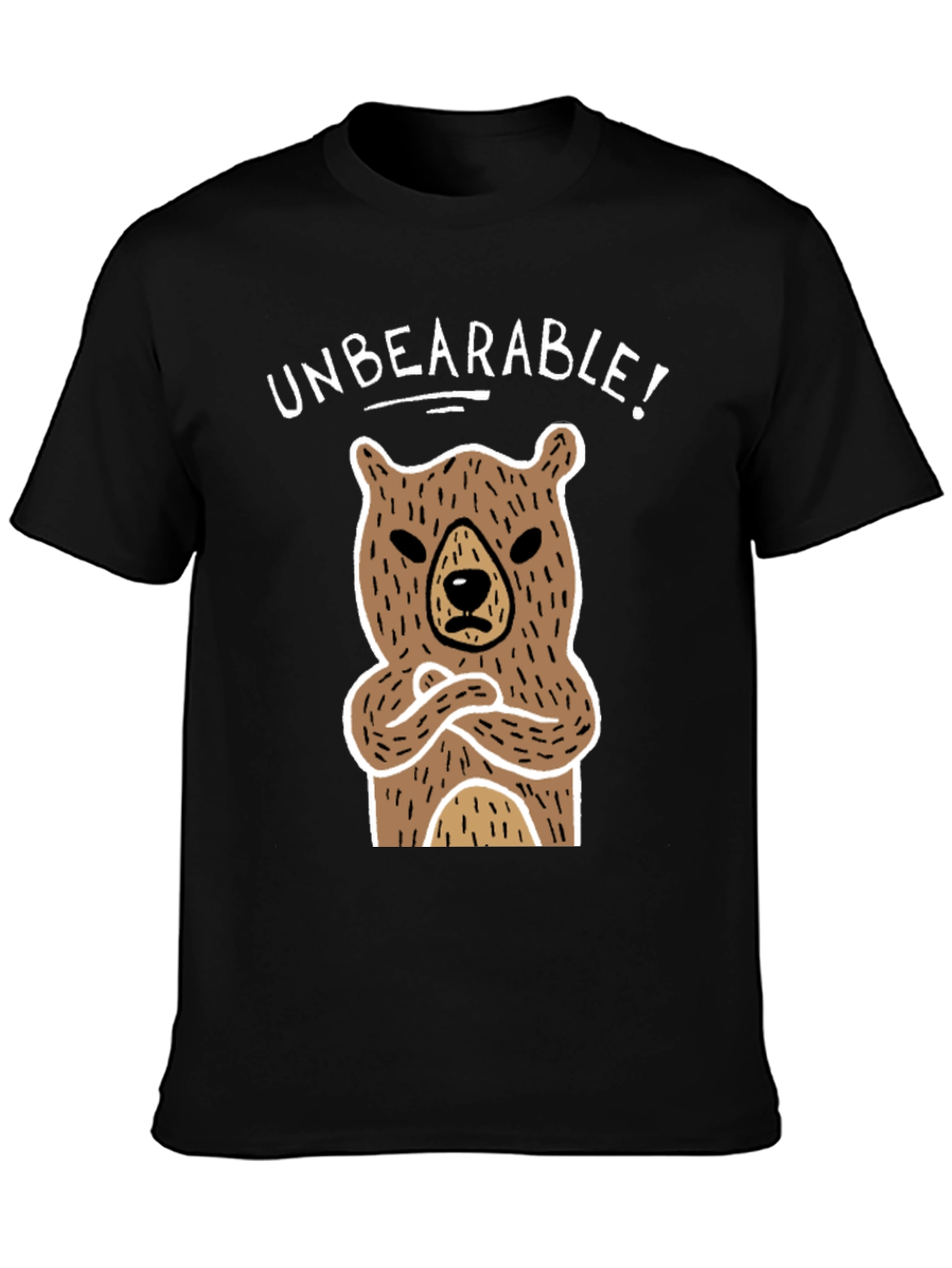 Black Unbearable Bear Graphic T-Shirt view 3