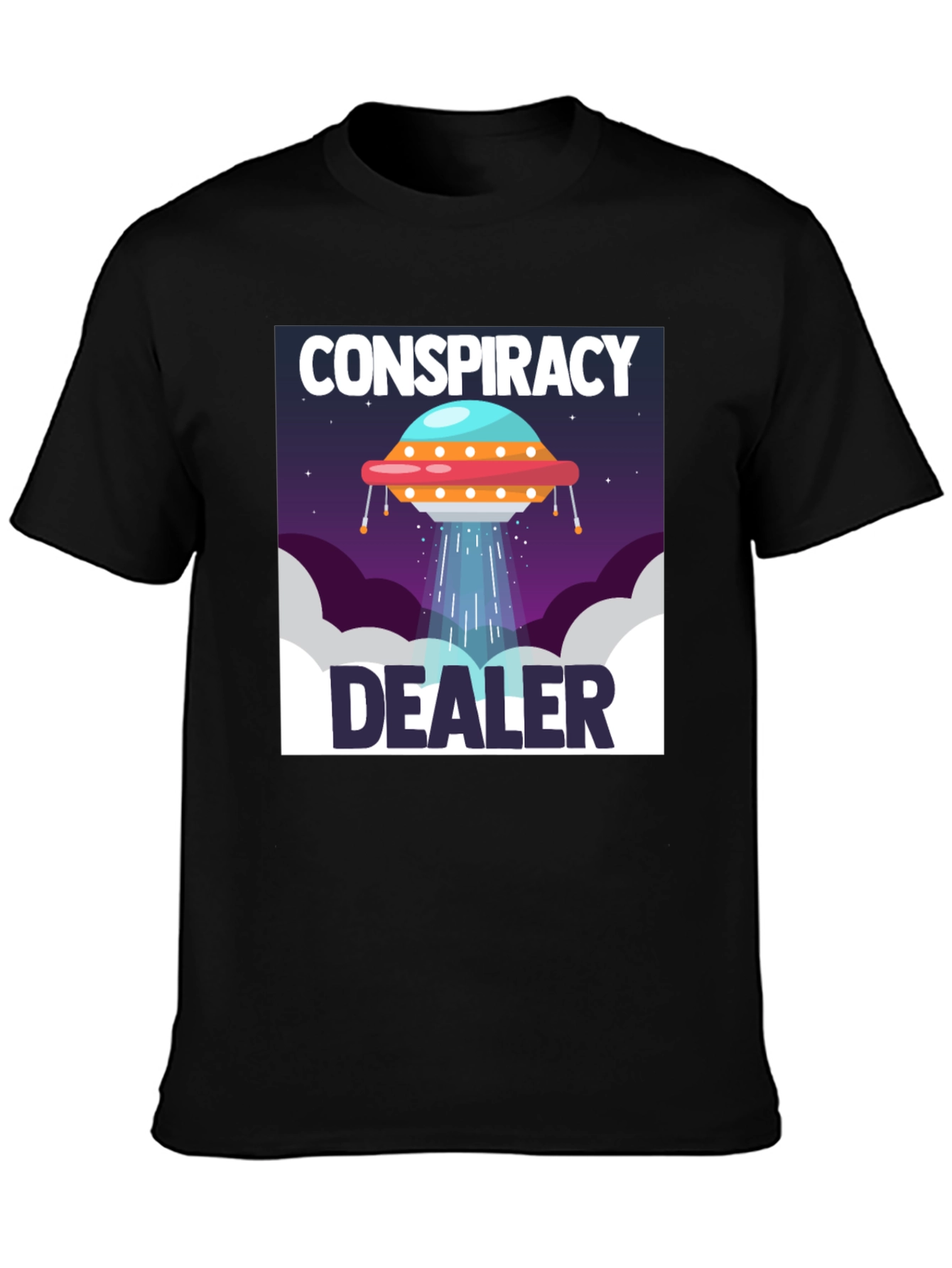 Black Conspiracy Dealer UFO T-Shirt view 3