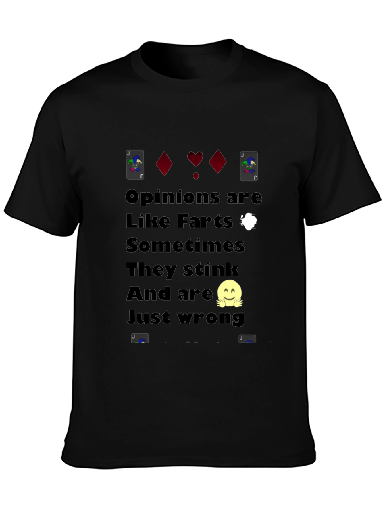 Black Funny Opinion T-Shirt - Like Farts view 3