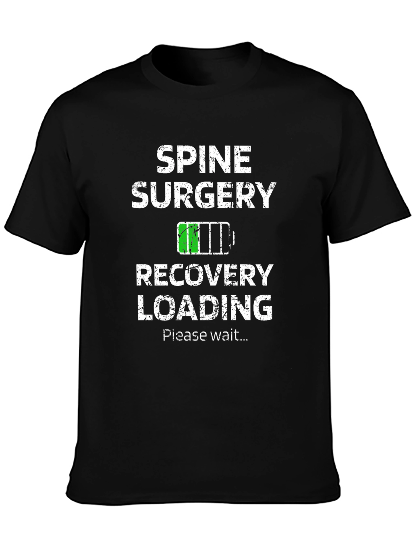 Black Spine Surgery Recovery Loading T-Shirt view 3