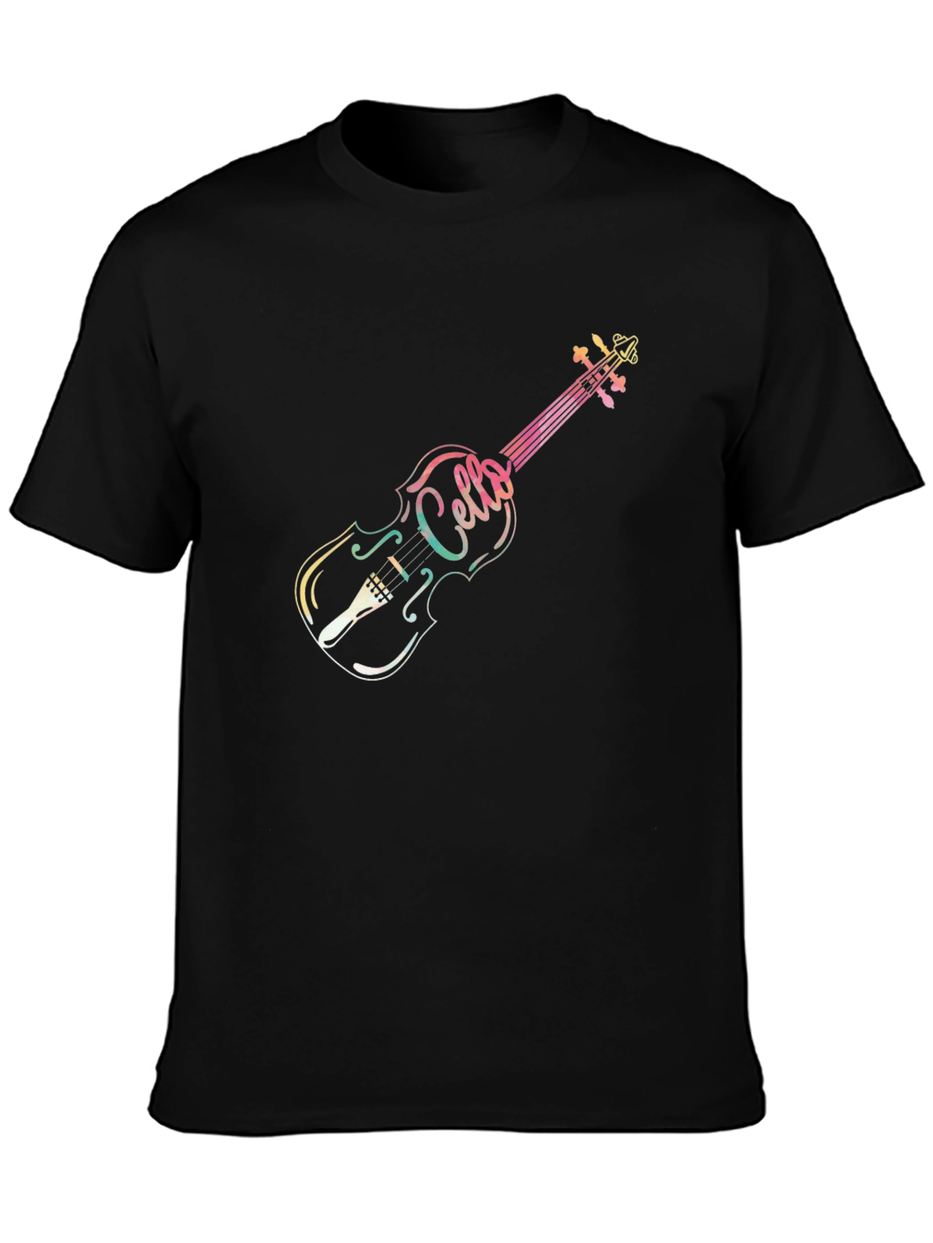Black Cello Musical Instrument T-Shirt - Unique Design view 3