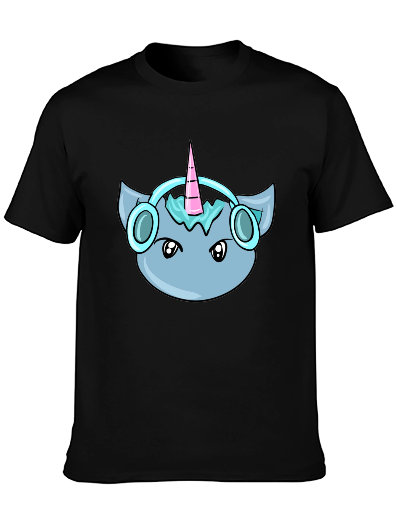 Black Unicorn Headphone Tee view 3